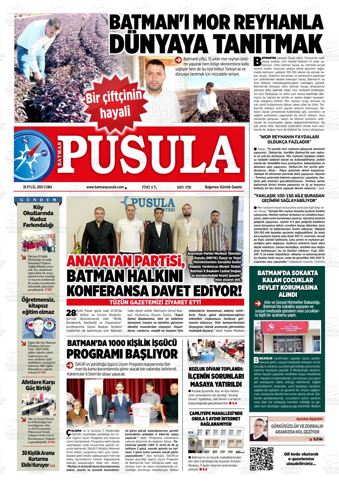 Batman Gazete Manşetleri 26 Eylül 2025 (5)