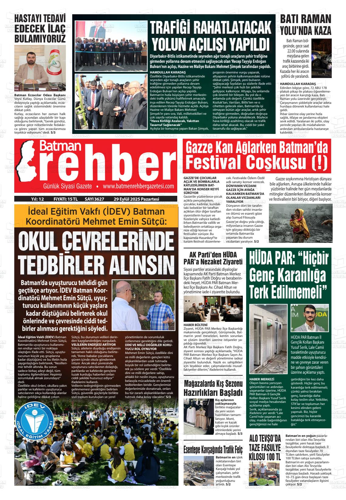 Batman Gazete Manşetleri 29 Eylül 2025 (4)