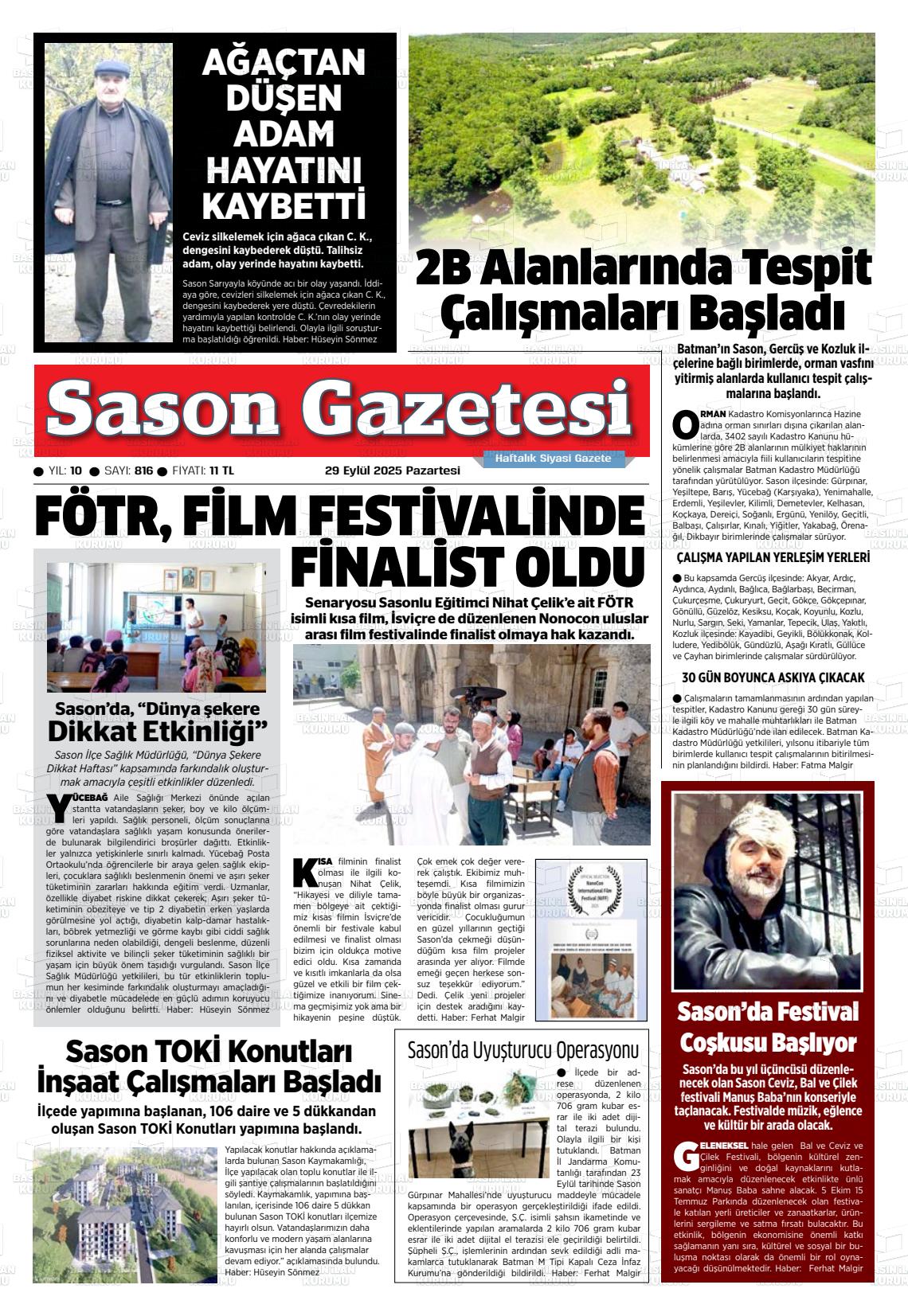 Batman Gazete Manşetleri 29 Eylül 2025 (7)