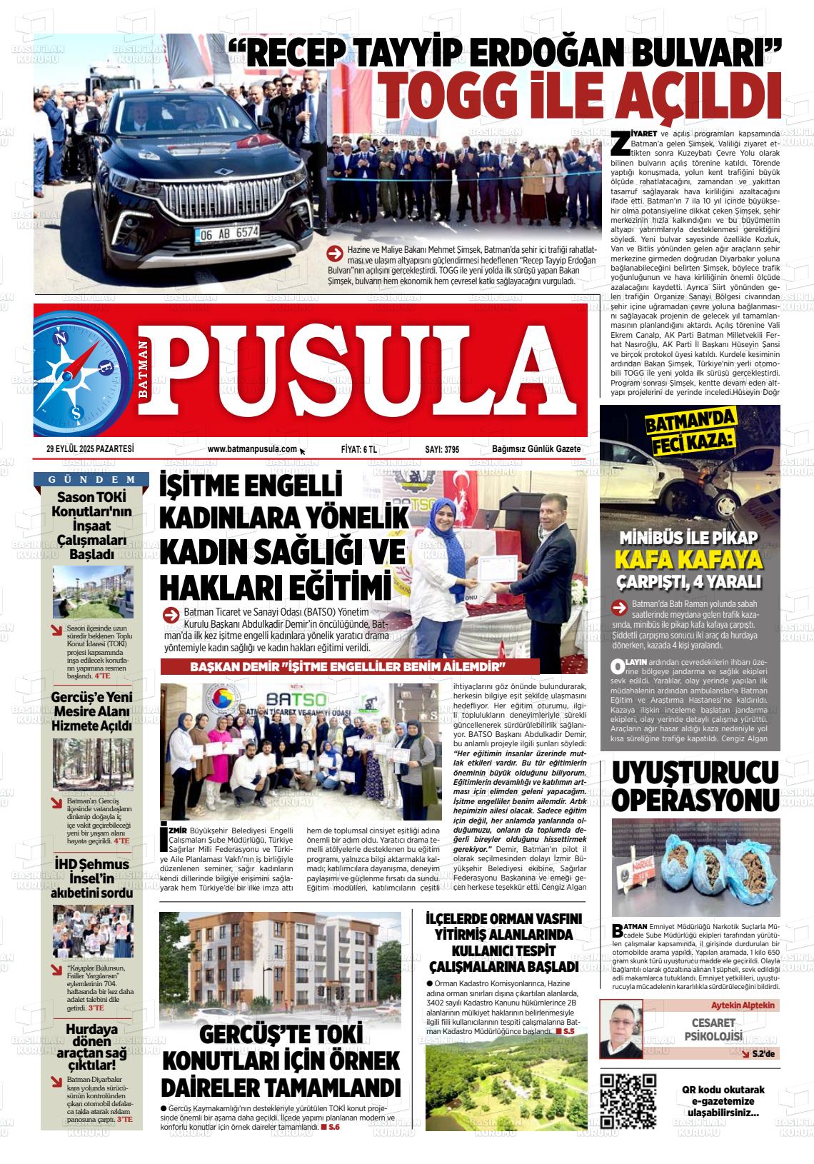 Batman Gazete Manşetleri 29 Eylül 2025 (8)