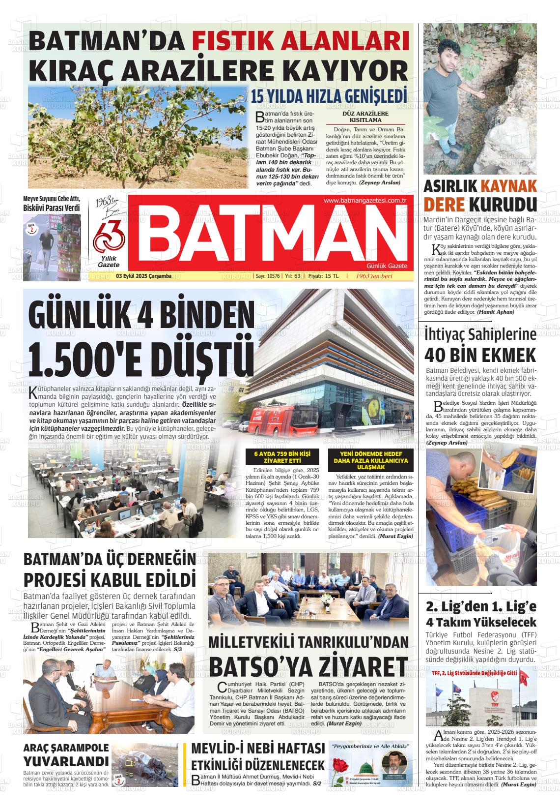 Batman Gazete Manşetleri 3 Eylül 2025 (1)