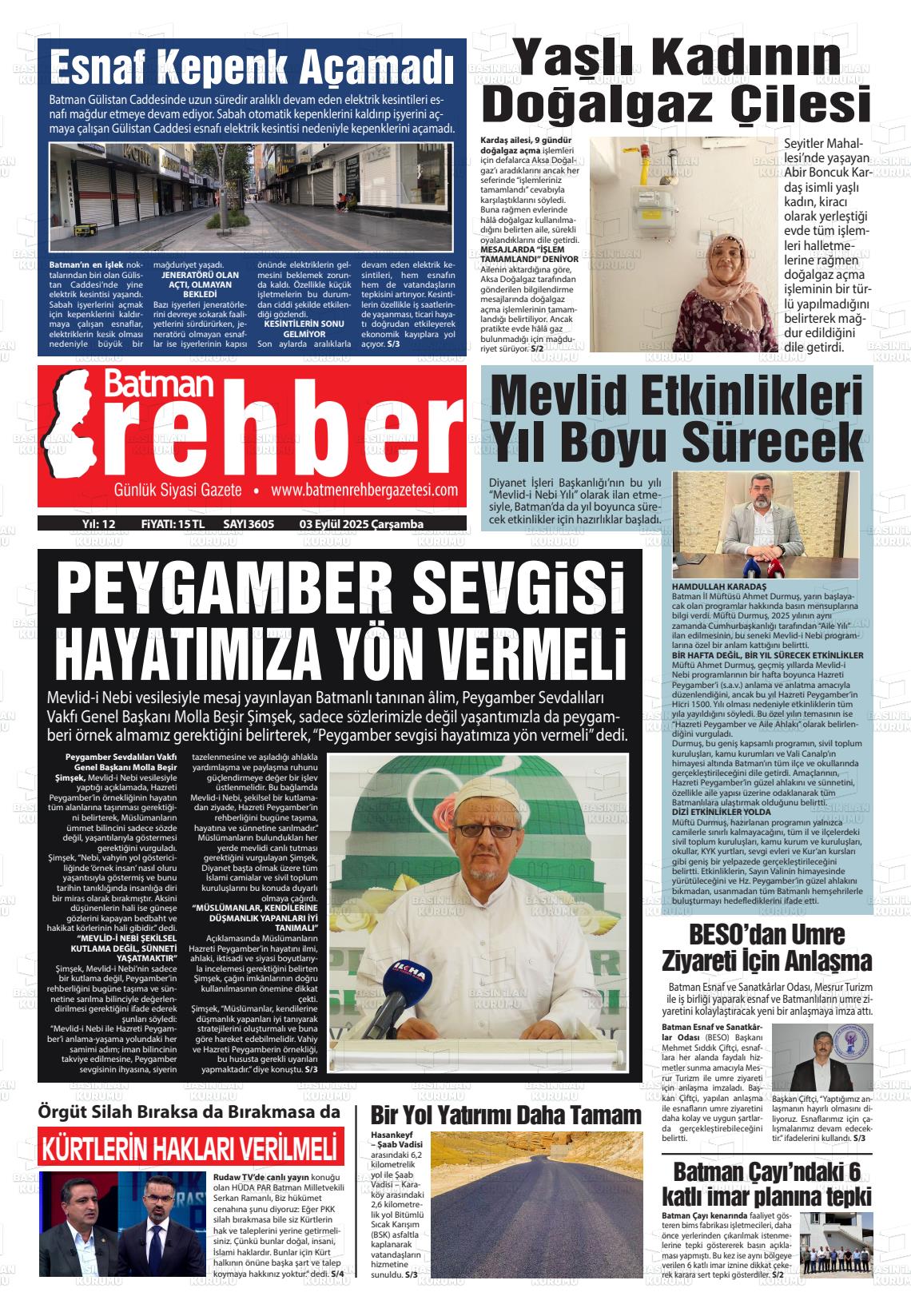 Batman Gazete Manşetleri 3 Eylül 2025 (4)