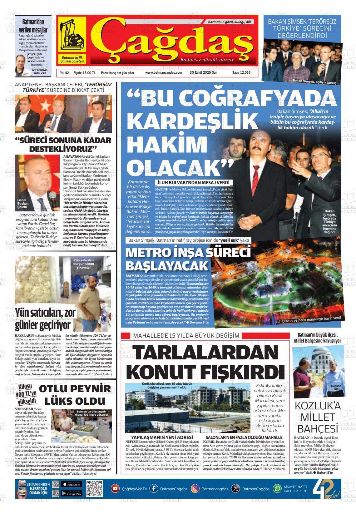 Batman Gazete Manşetleri 30 Eylül 2025 (4)