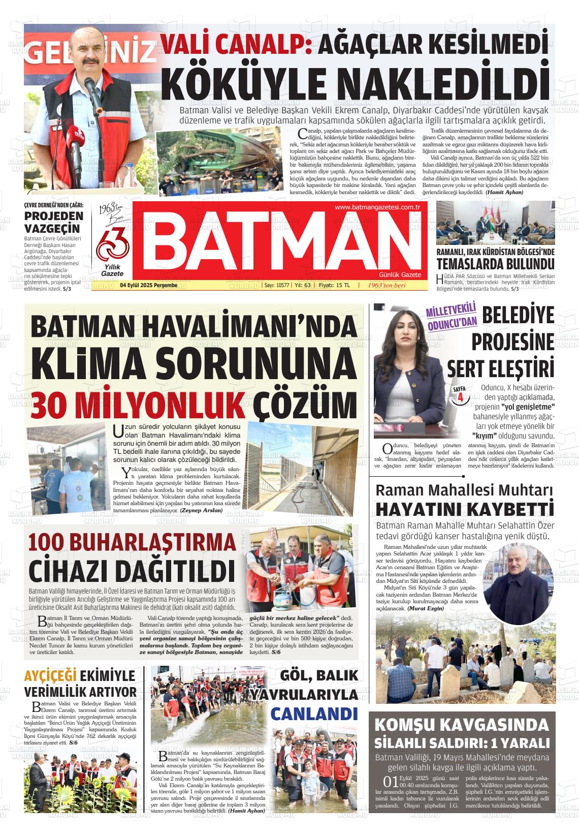Batman Gazete Manşetleri 4 Eylül 2025 (1)
