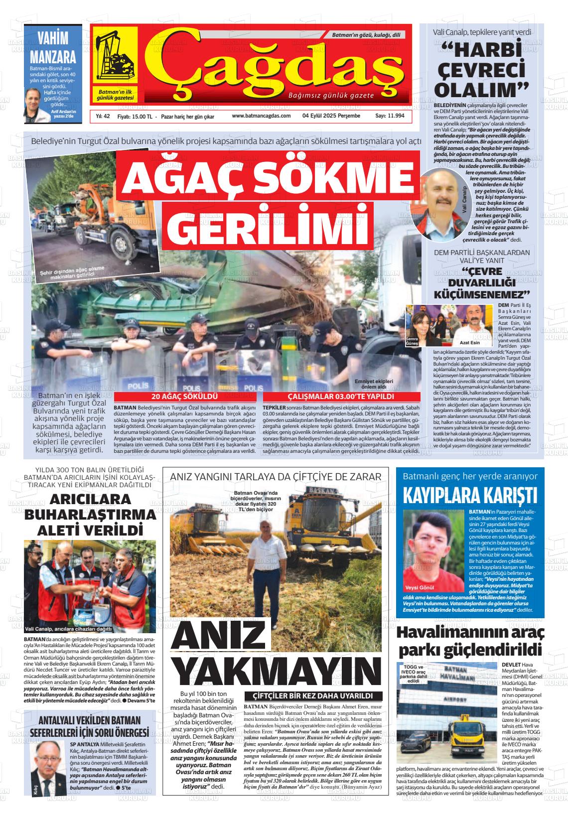 Batman Gazete Manşetleri 4 Eylül 2025 (2)