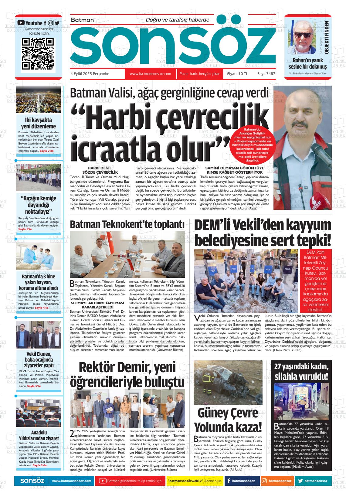 Batman Gazete Manşetleri 4 Eylül 2025 (3)