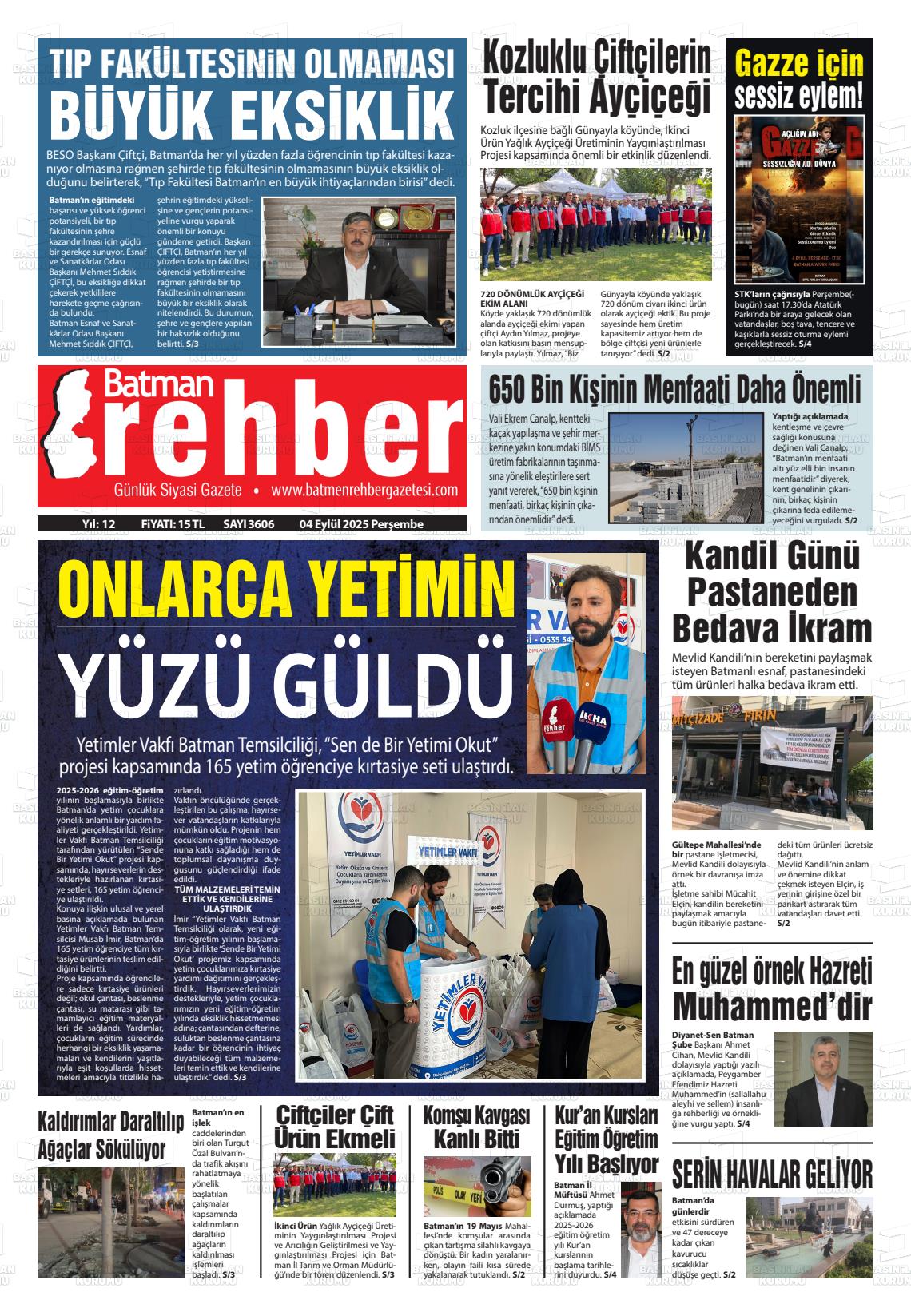 Batman Gazete Manşetleri 4 Eylül 2025 (4)