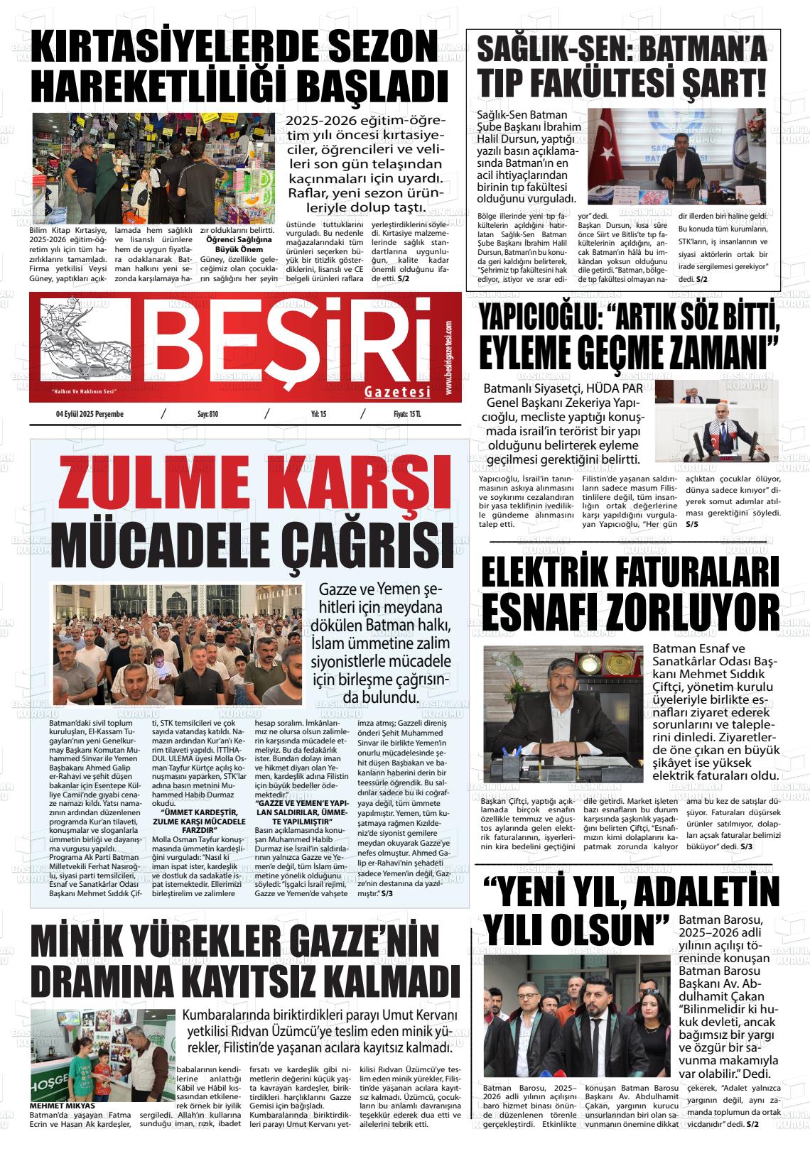 Batman Gazete Manşetleri 4 Eylül 2025 (5)