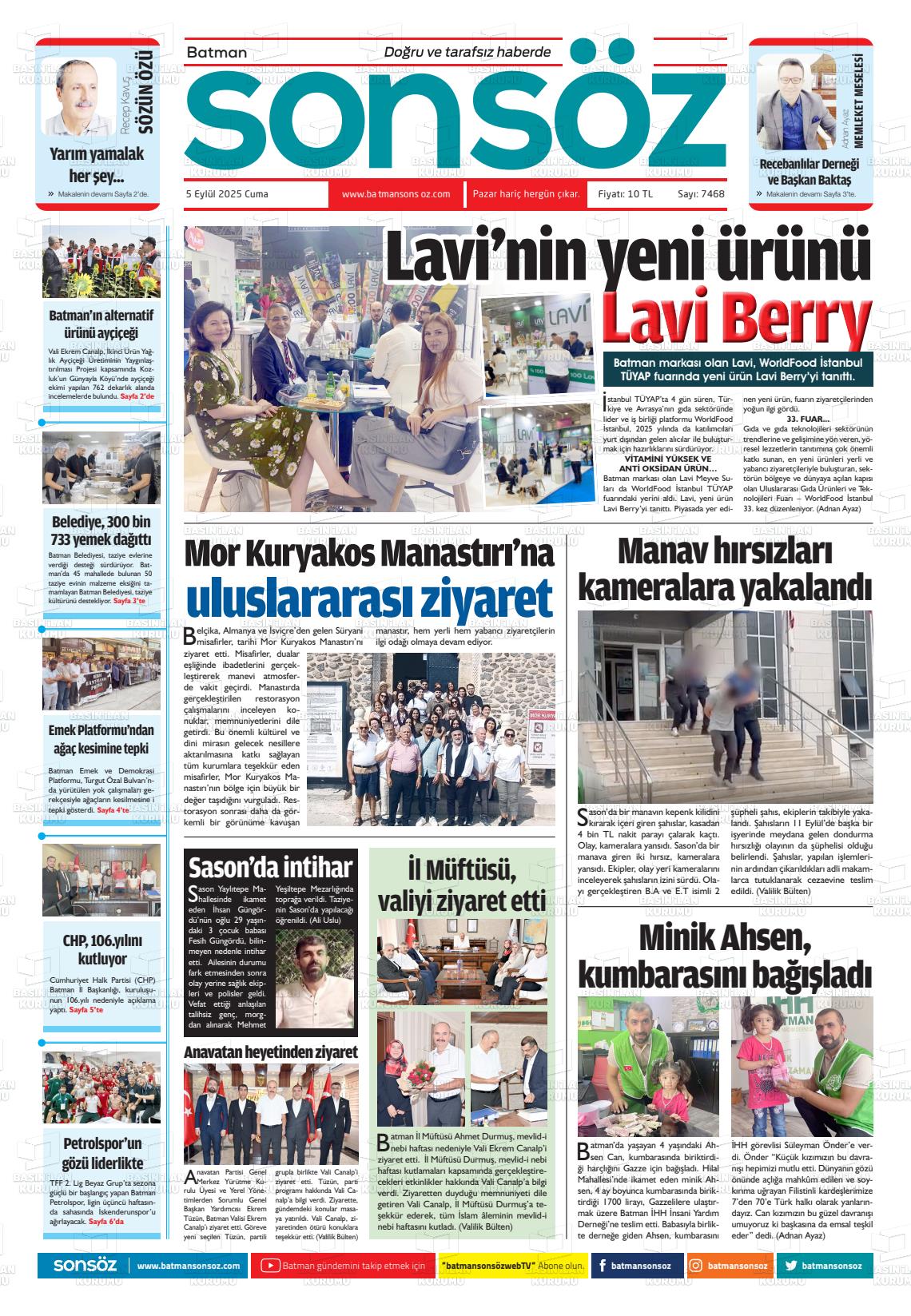 Batman Gazete Manşetleri 5 Eylül 2025 (3)