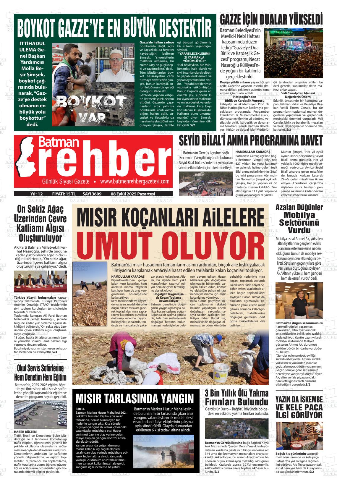 Batman Gazete Manşetleri 8 Eylül 2025 (4)