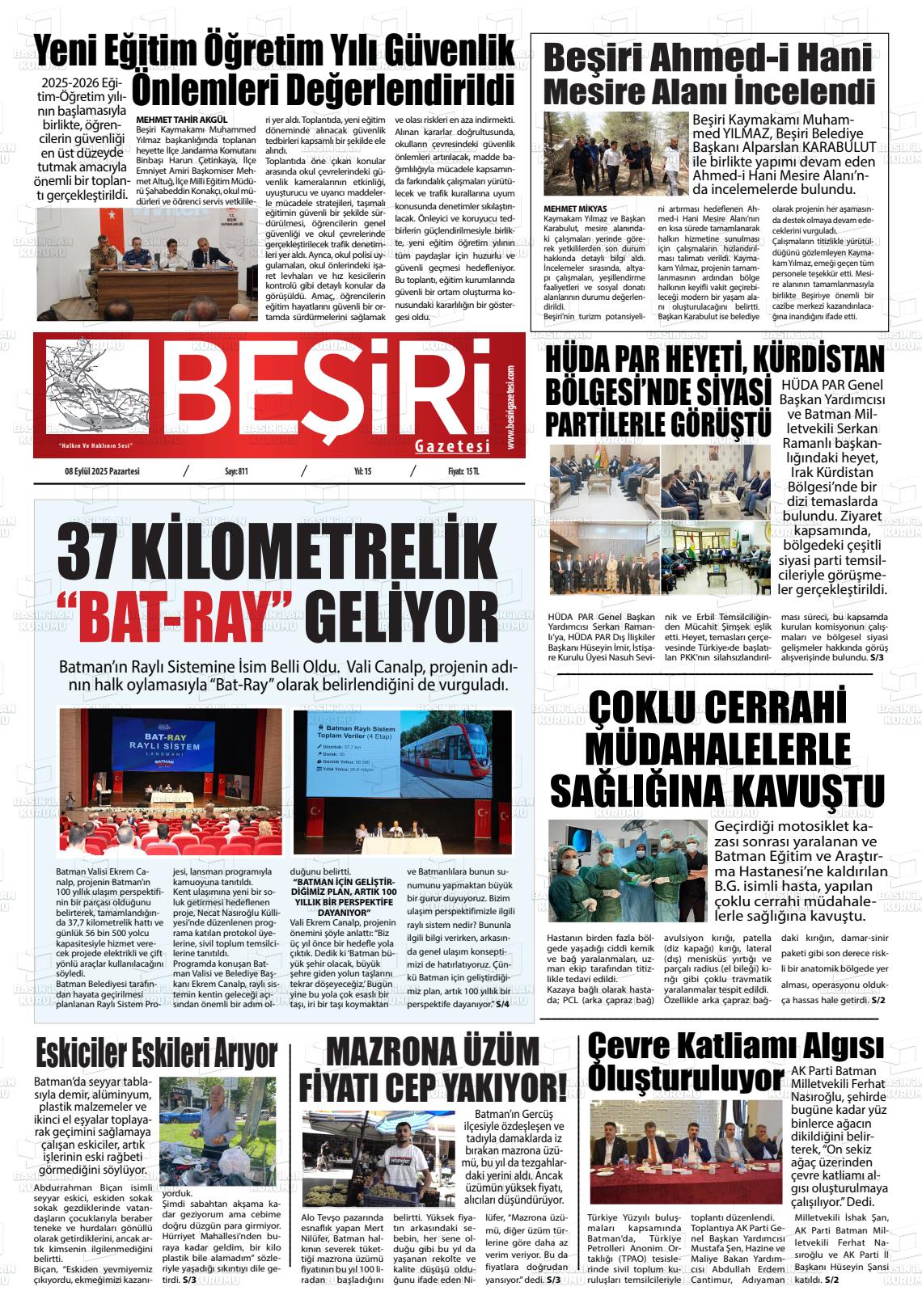 Batman Gazete Manşetleri 8 Eylül 2025 (5)