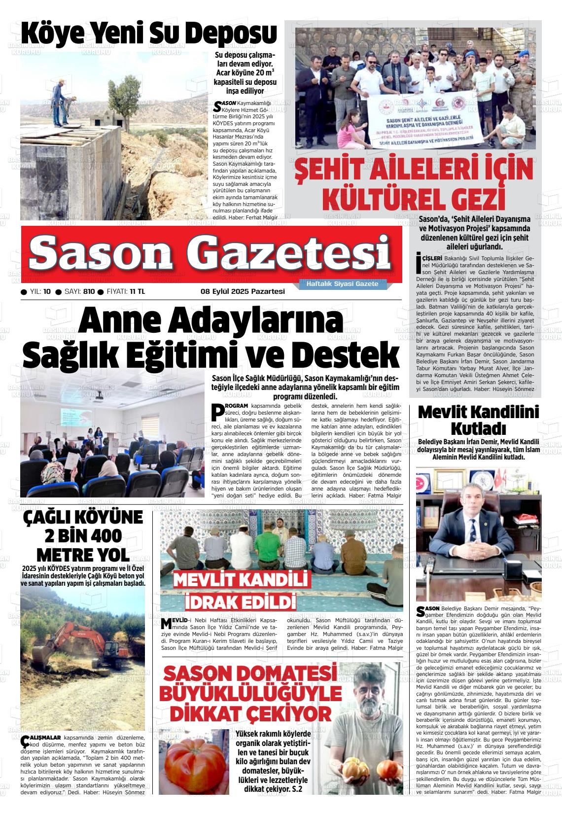 Batman Gazete Manşetleri 8 Eylül 2025 (7)