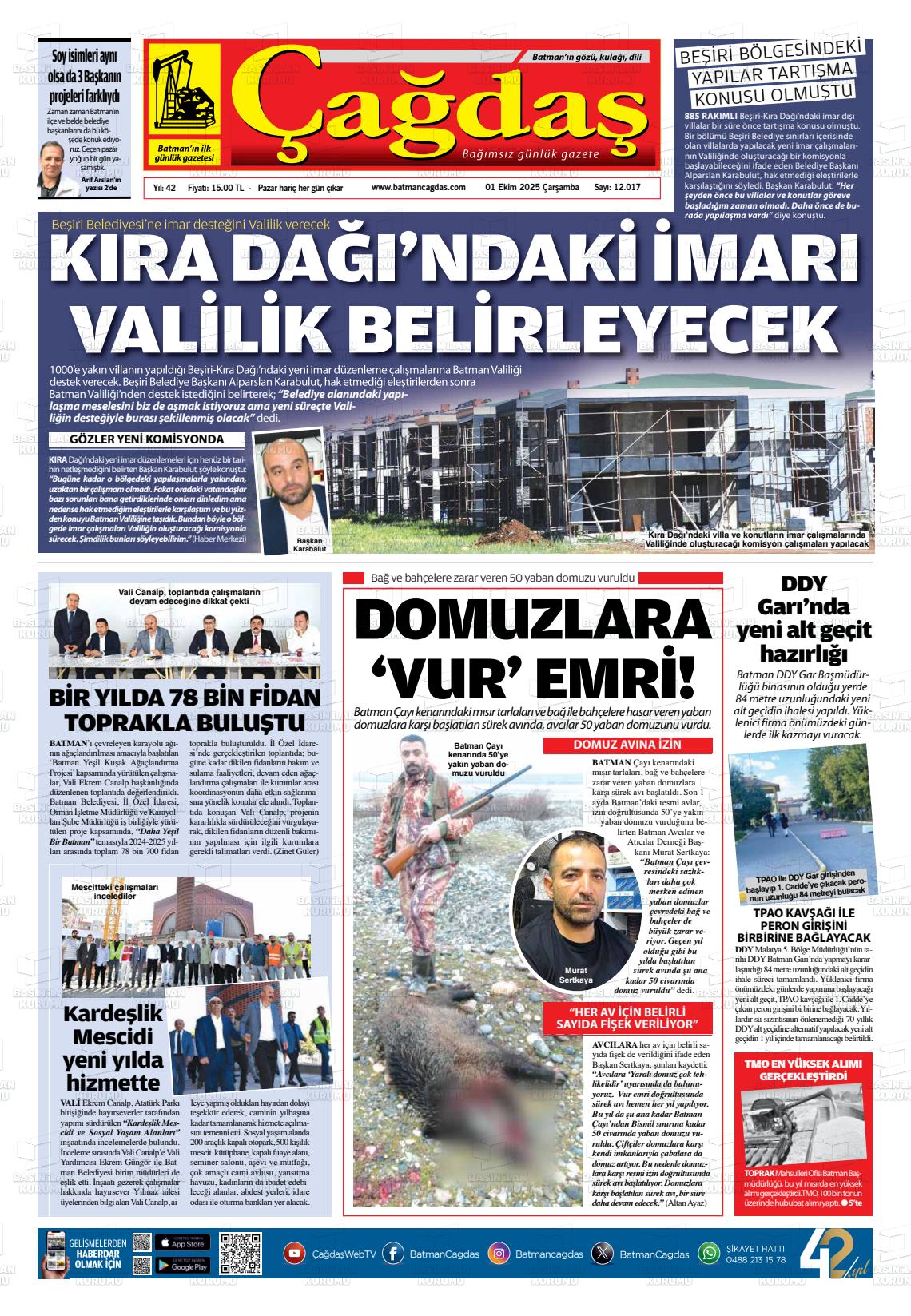 Batman Gazete Manşetleri 1 Ekim 2025 (2)