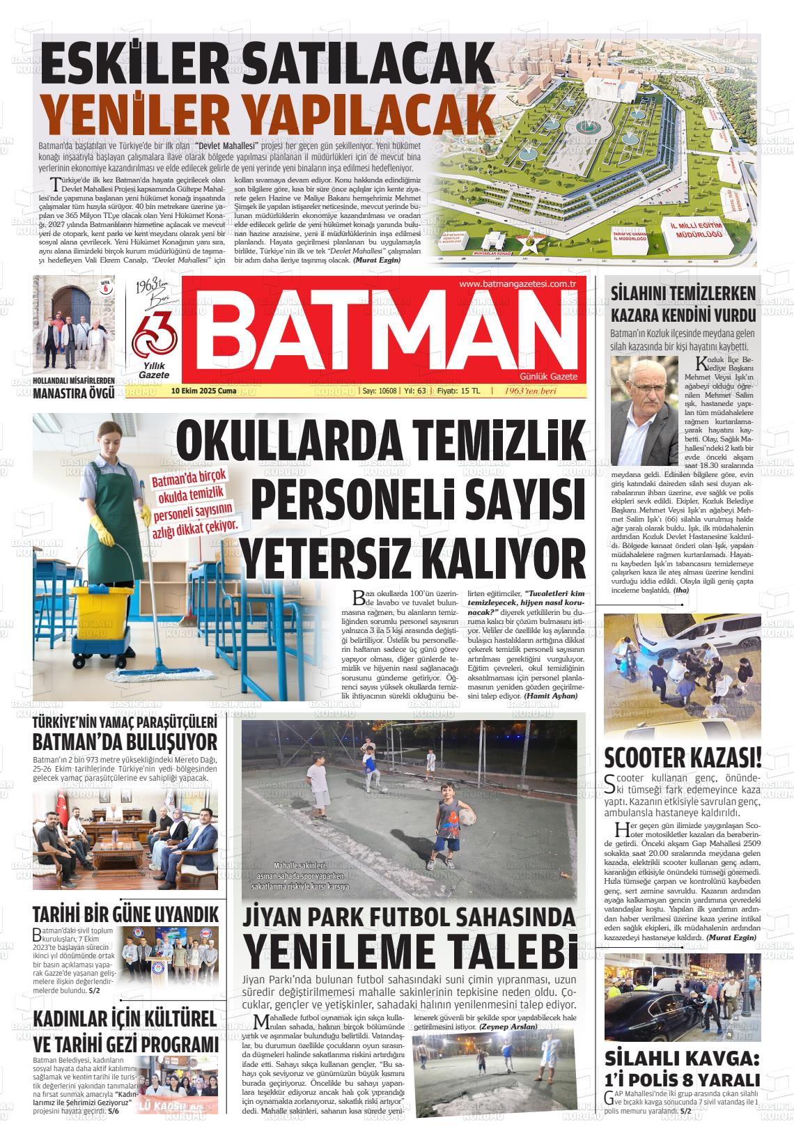 Batman Gazete Manşetleri 10 Ekim 2025 (5)