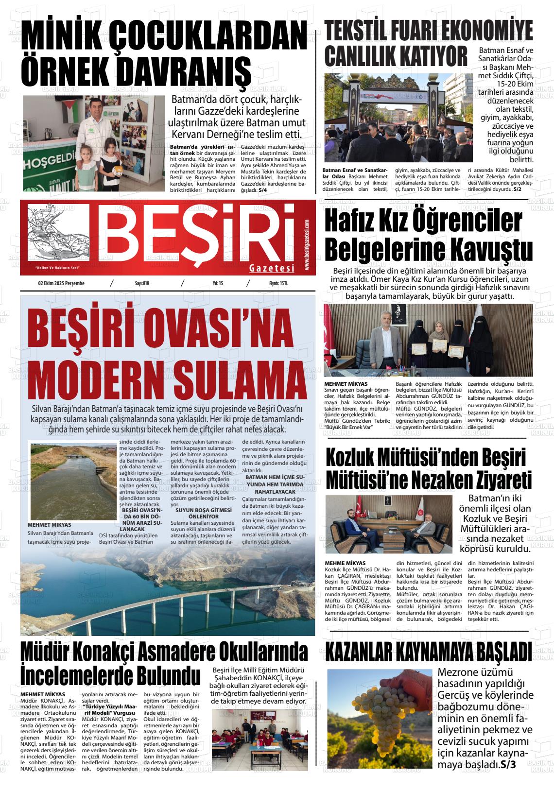 Batman Gazete Manşetleri 2 Ekim 2025 (5)