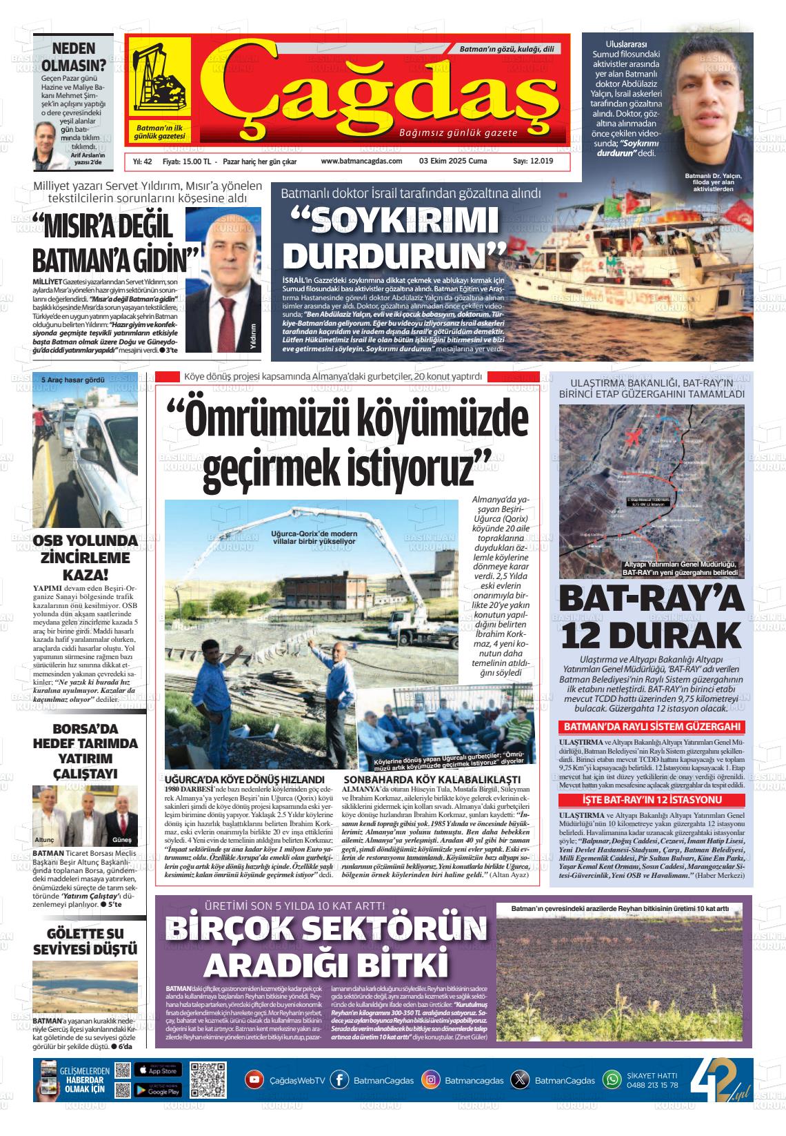 Batman Gazete Manşetleri 3 Ekim 2025 (3)