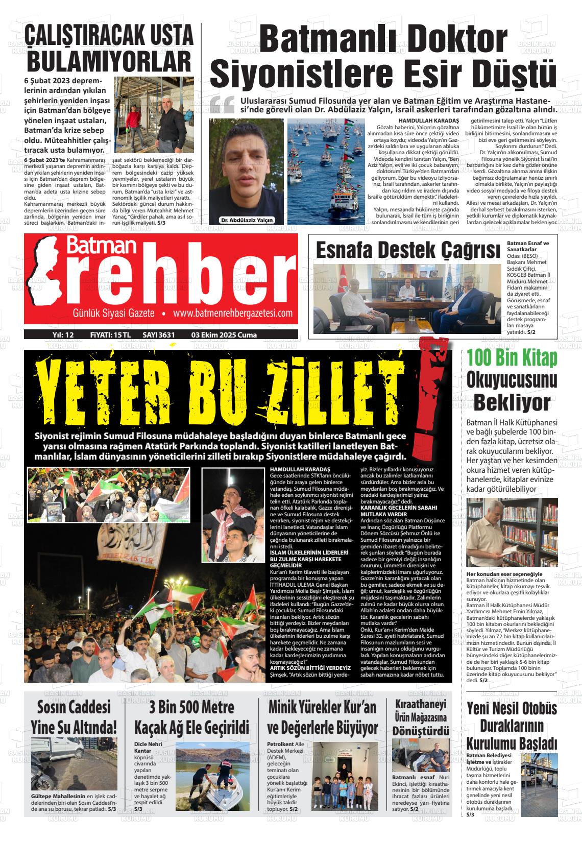 Batman Gazete Manşetleri 3 Ekim 2025 (5)