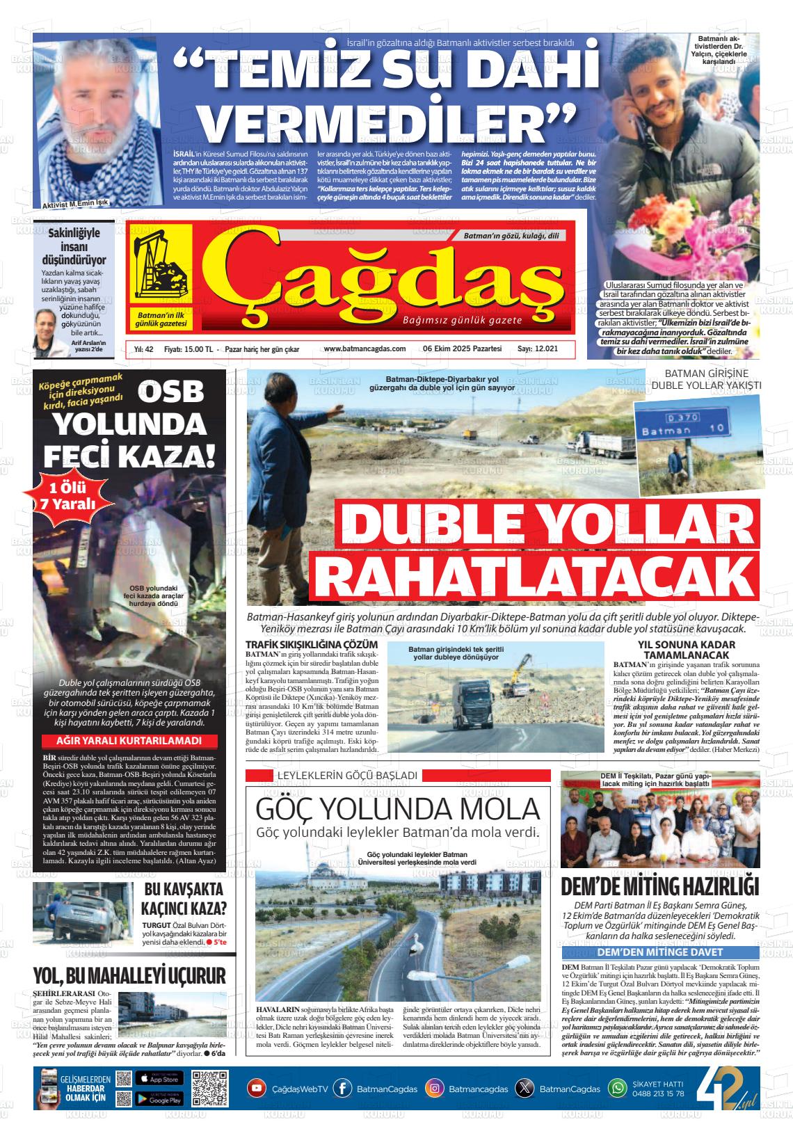 Batman Gazete Manşetleri 6 Ekim 2025 (2)