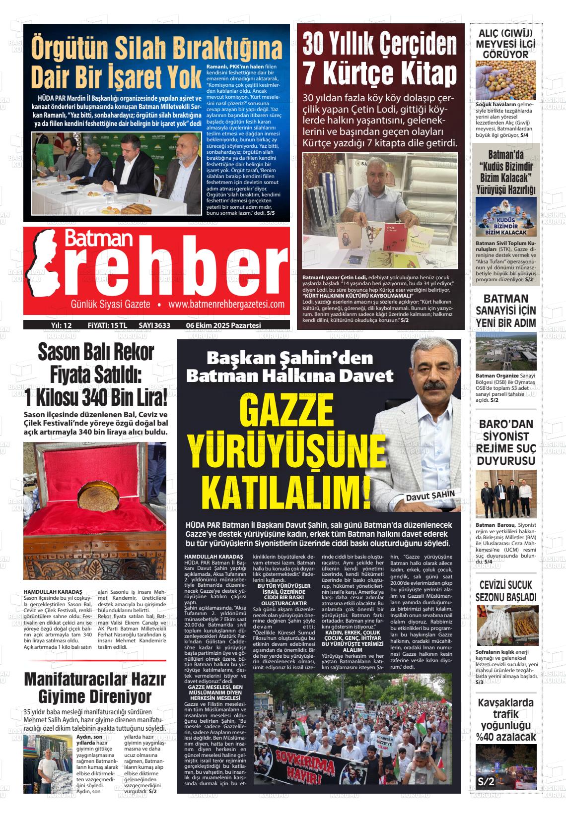 Batman Gazete Manşetleri 6 Ekim 2025 (4)