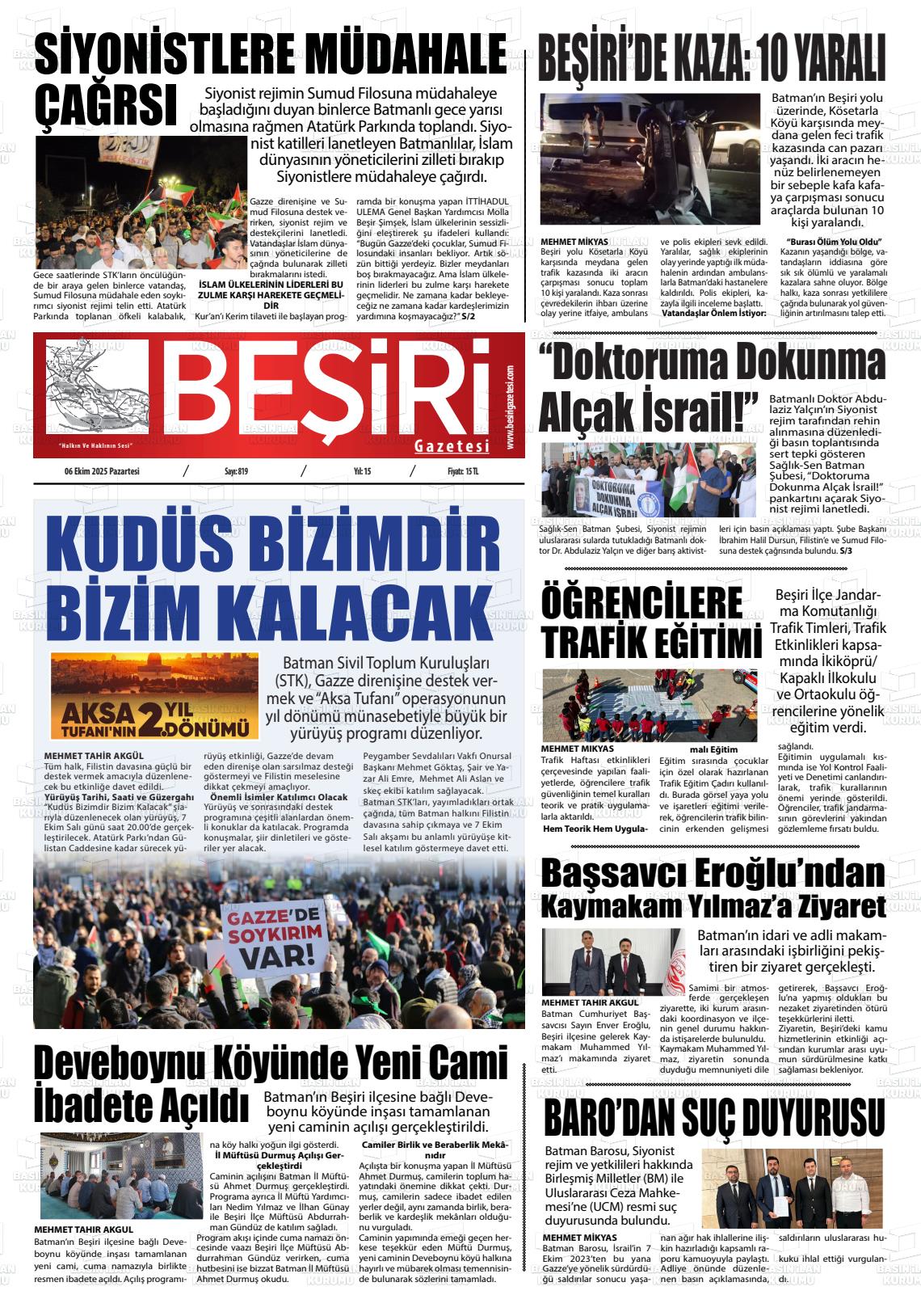 Batman Gazete Manşetleri 6 Ekim 2025 (5)