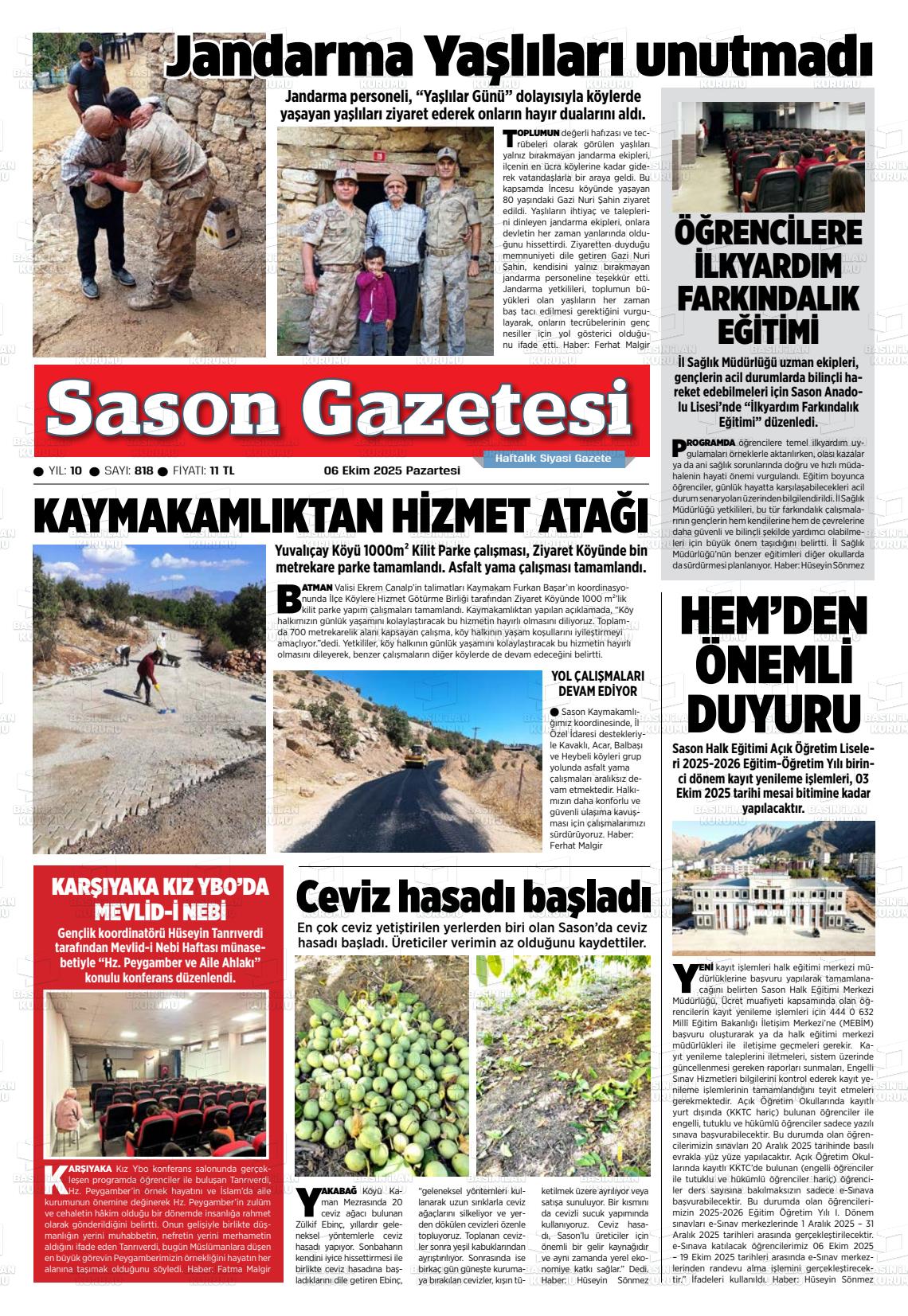 Batman Gazete Manşetleri 6 Ekim 2025 (7)