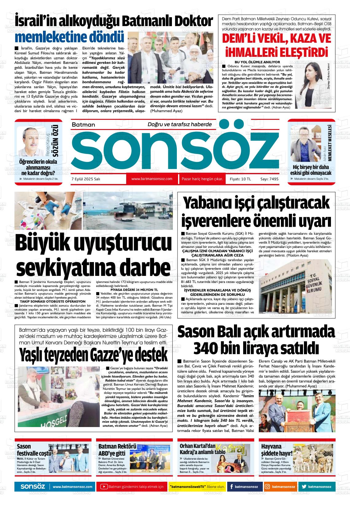 Batman Gazete Manşetleri 7 Ekim 2025 (3)