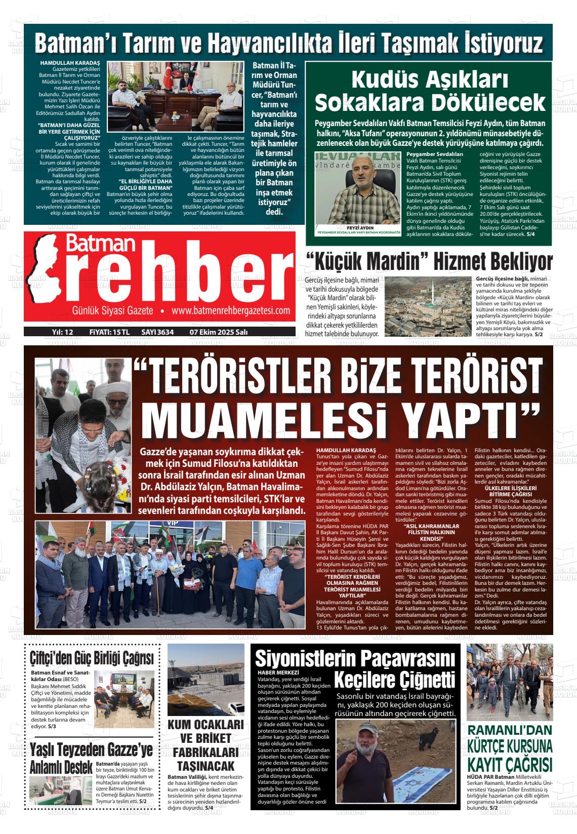 Batman Gazete Manşetleri 7 Ekim 2025 (4)