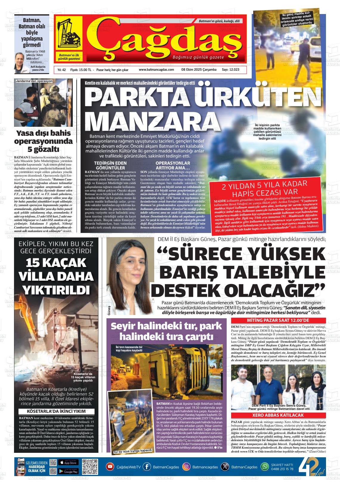 Batman Gazete Manşetleri 8 Ekim 2025 (2)