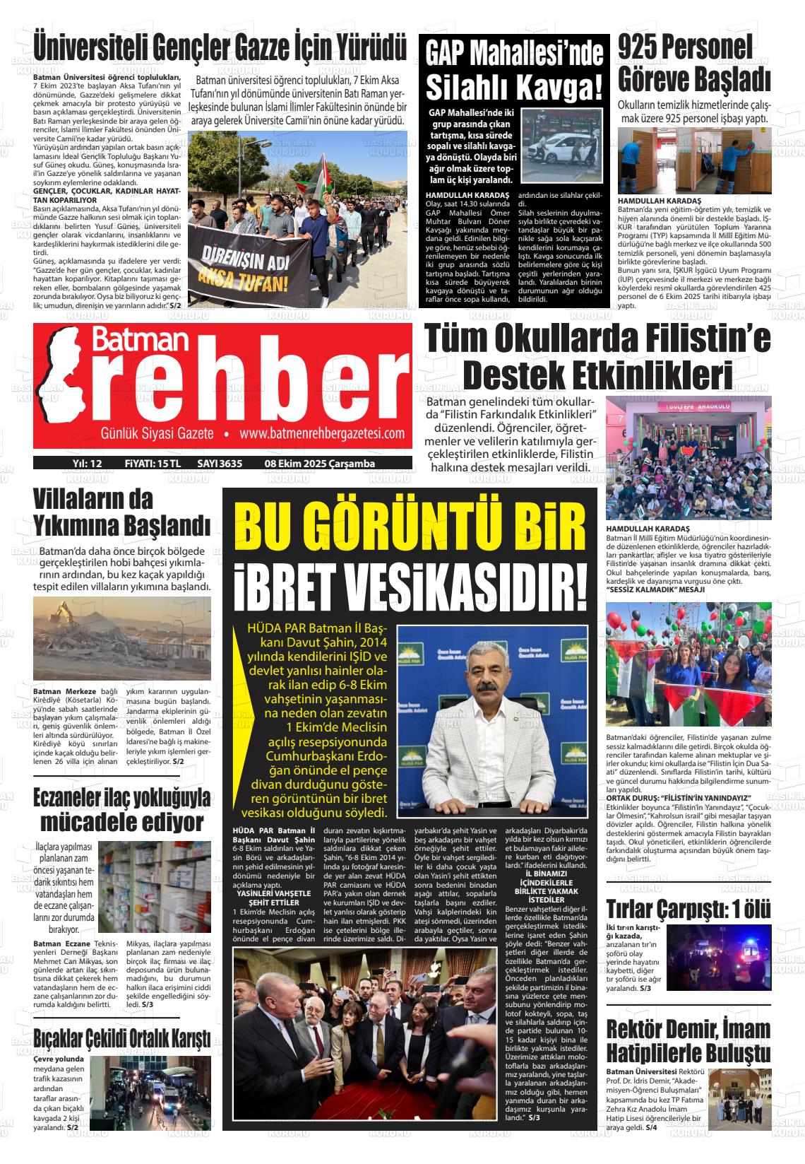 Batman Gazete Manşetleri 8 Ekim 2025 (4)