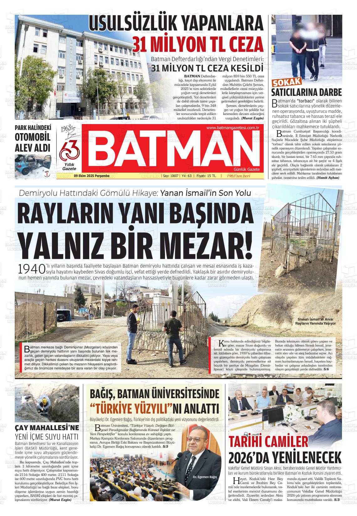 Batman Gazete Manşetleri 9 Ekim 2025 (1)