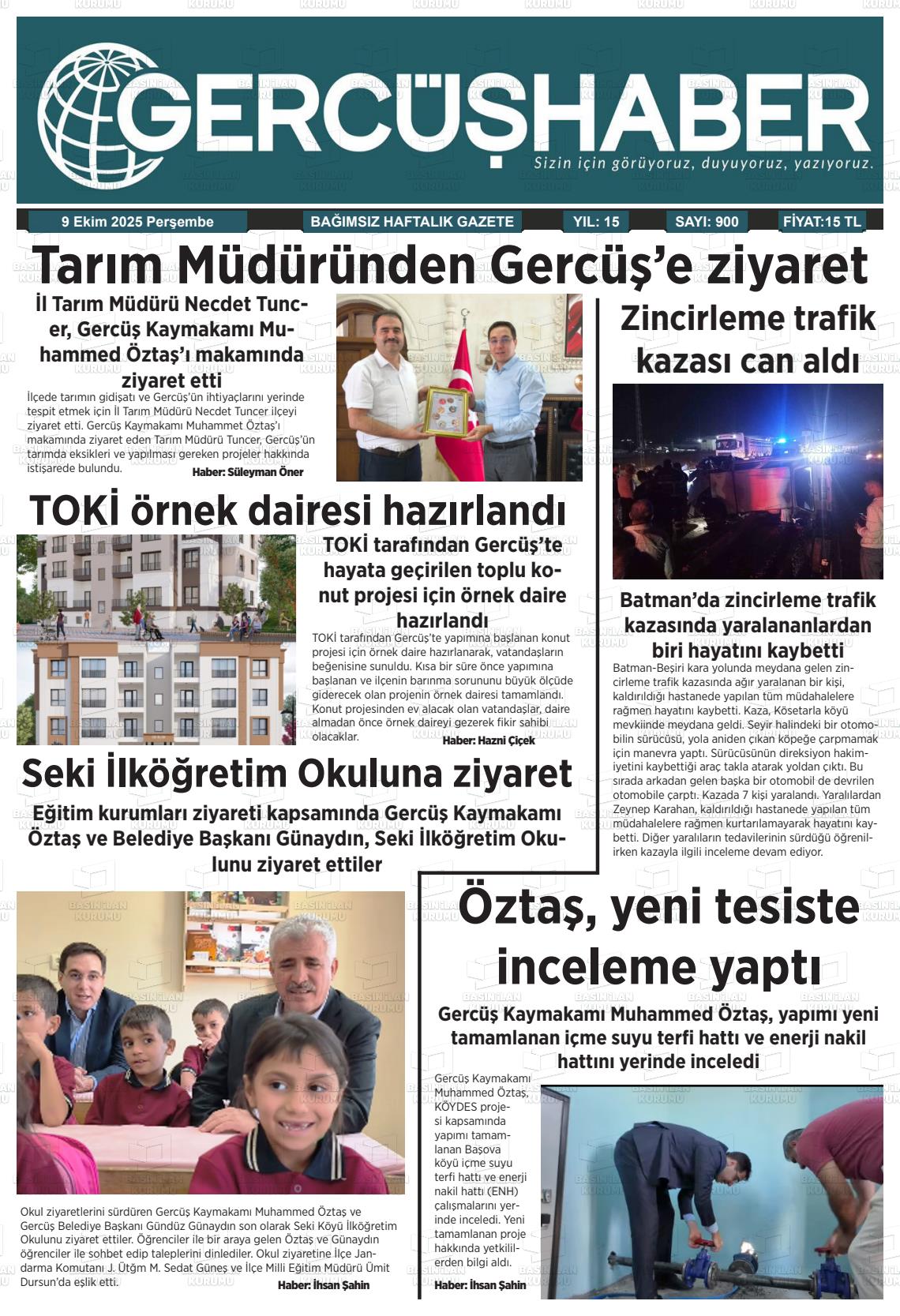 Batman Gazete Manşetleri 9 Ekim 2025 (6)