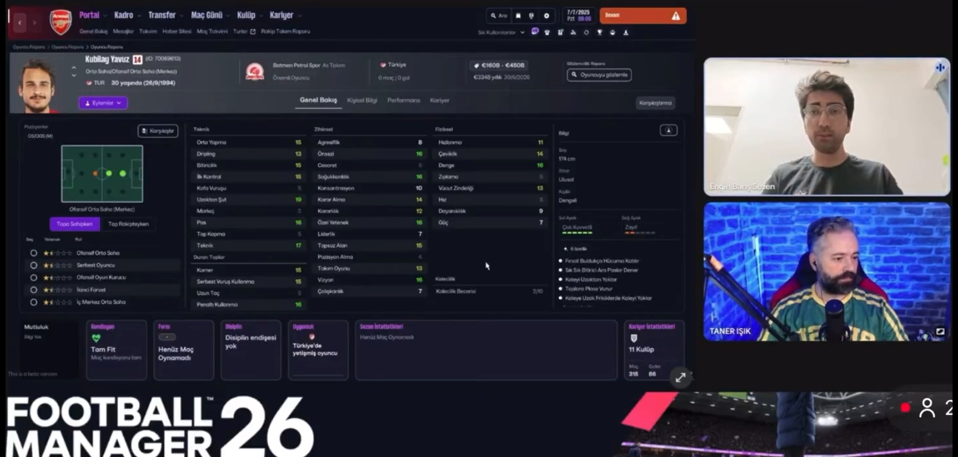 Batman Petrolsporlu Kubilay Yavuz, Real Madridli Valverde’den Daha İyi 78