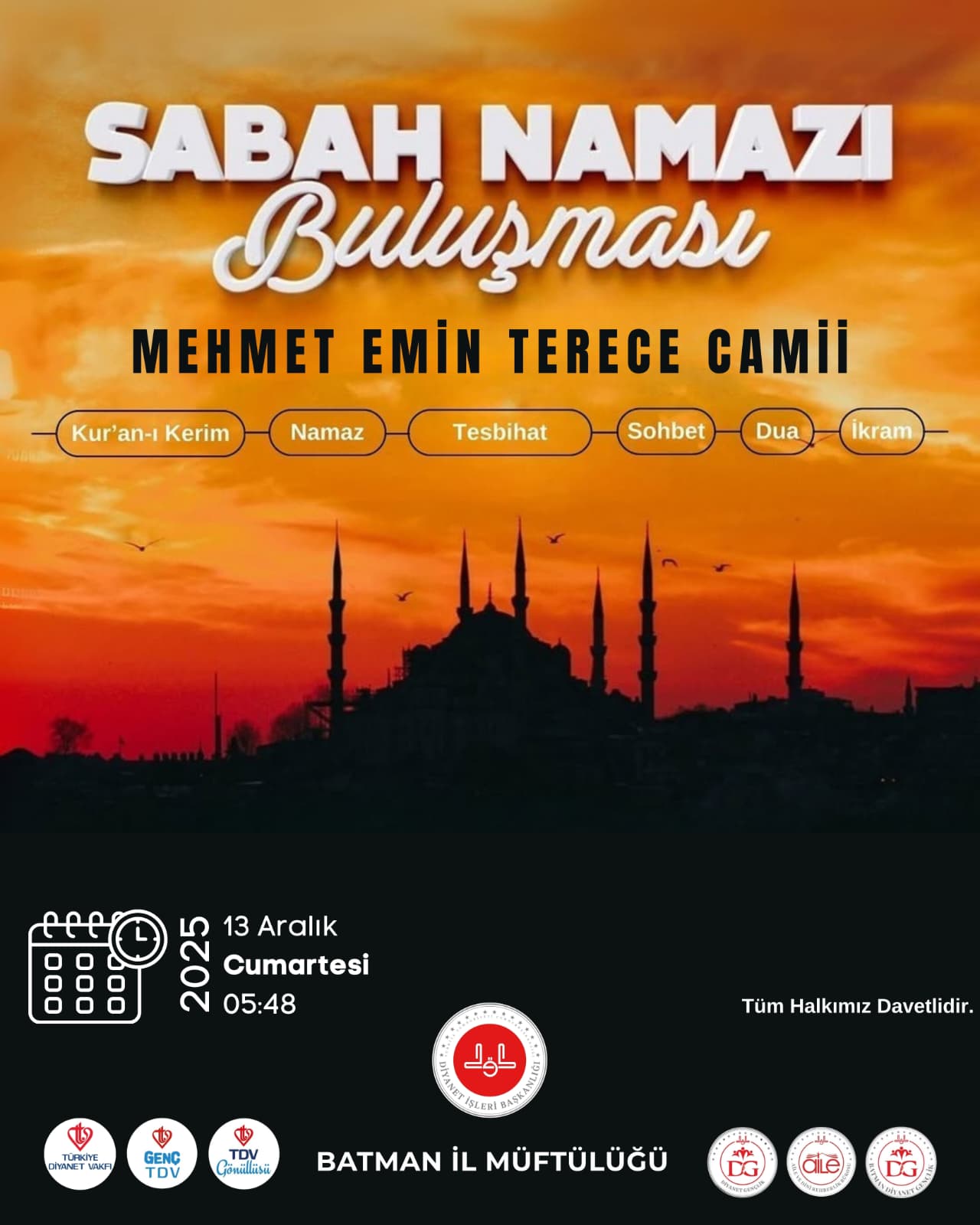 Mehmet Emin Terece Camii’nde Sabah Namazı Buluşması