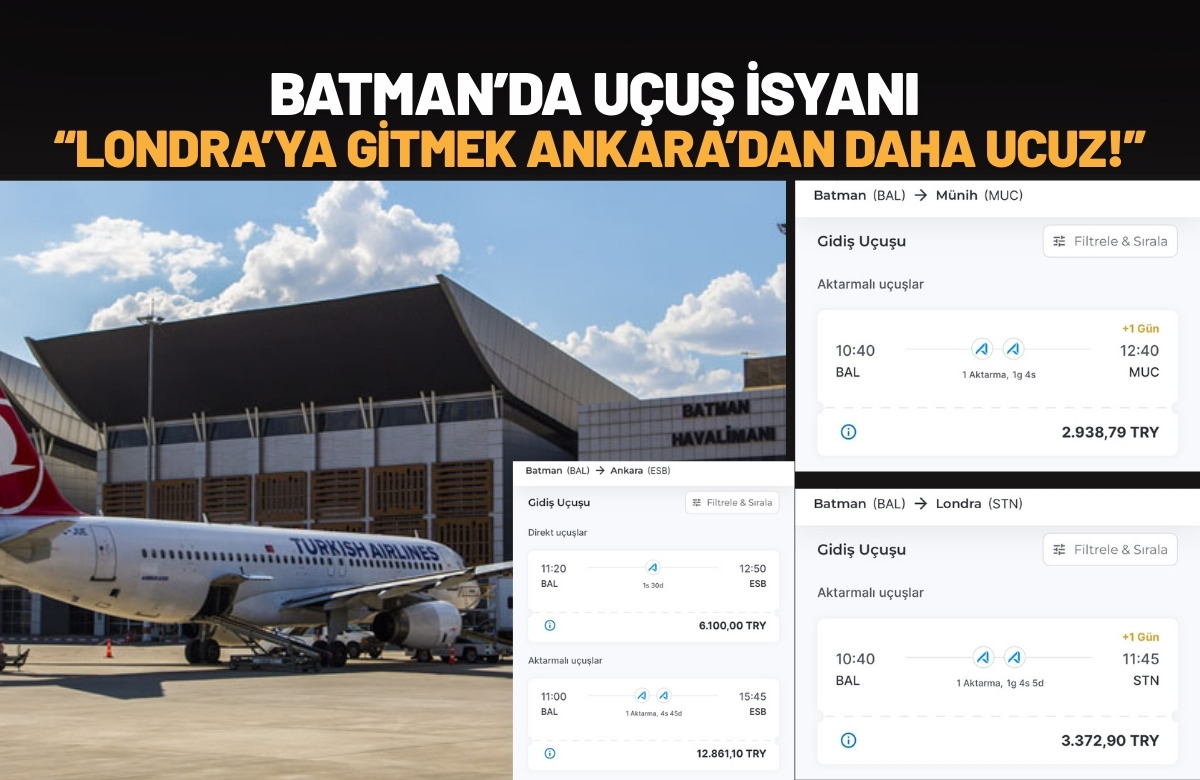 Batman’da Uçuş İsyanı “Londra’ya Gitmek Ankara’dan Daha Ucuz!”
