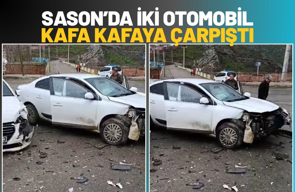 Sason’da İki Otomobil Kafa Kafaya Çarpıştı