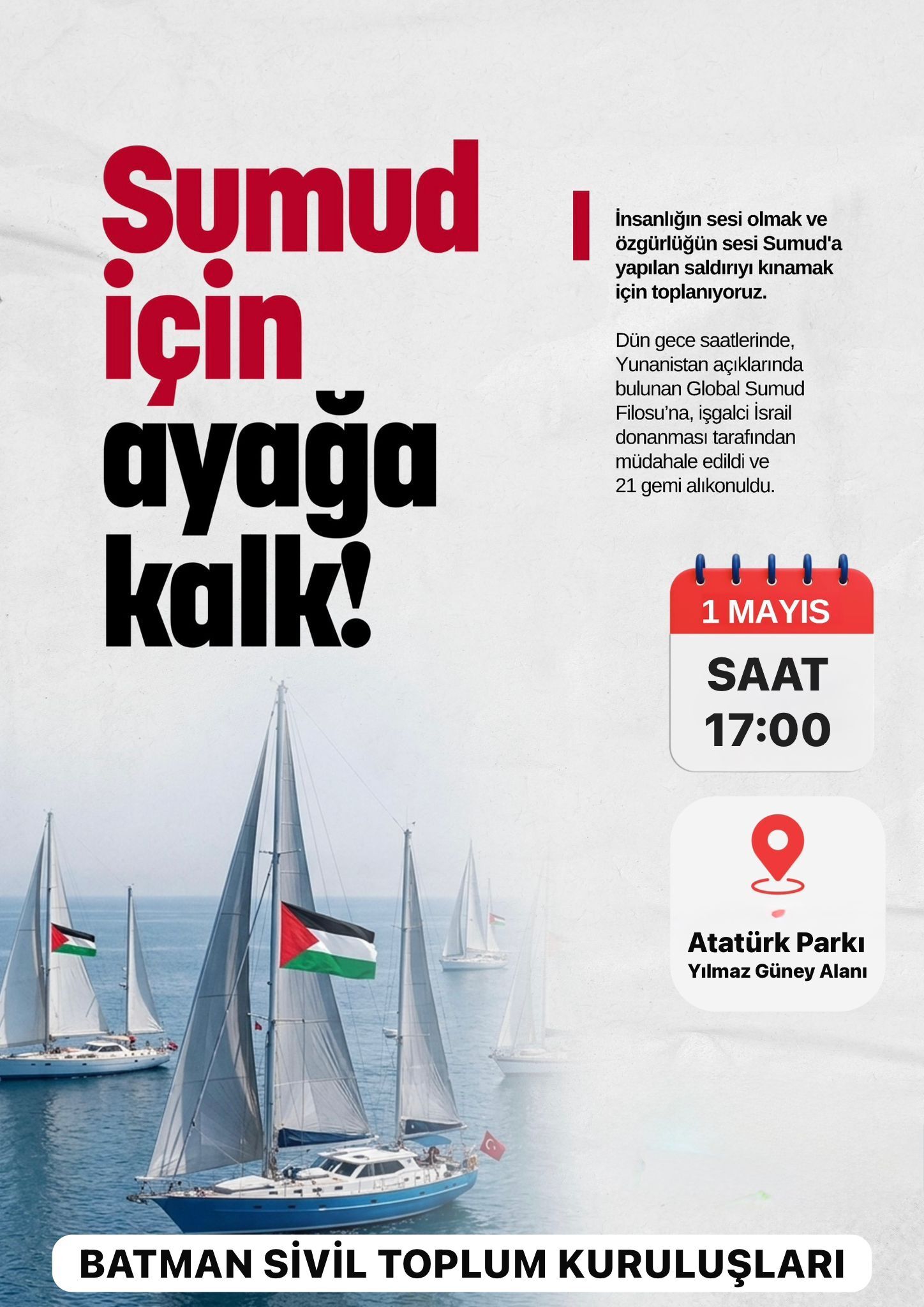 Batman Gazze İçin Ayakta Global Sumud Filosu’na Yapılan Hukuksuz Müdahaleye Büyük Tepki! (2)