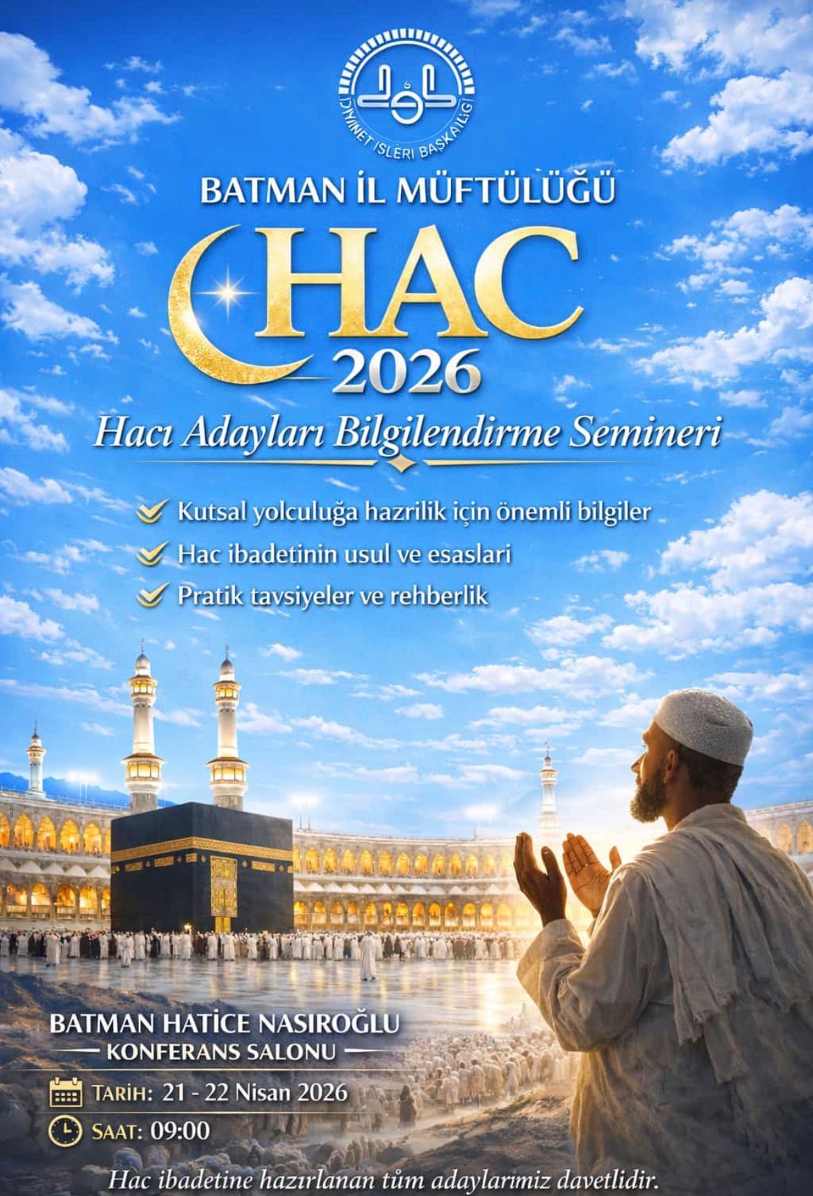 Batman İl Müftülüğü Hacı Adayları İçin Bilgilendirme Semineri Düzenleyecek-1