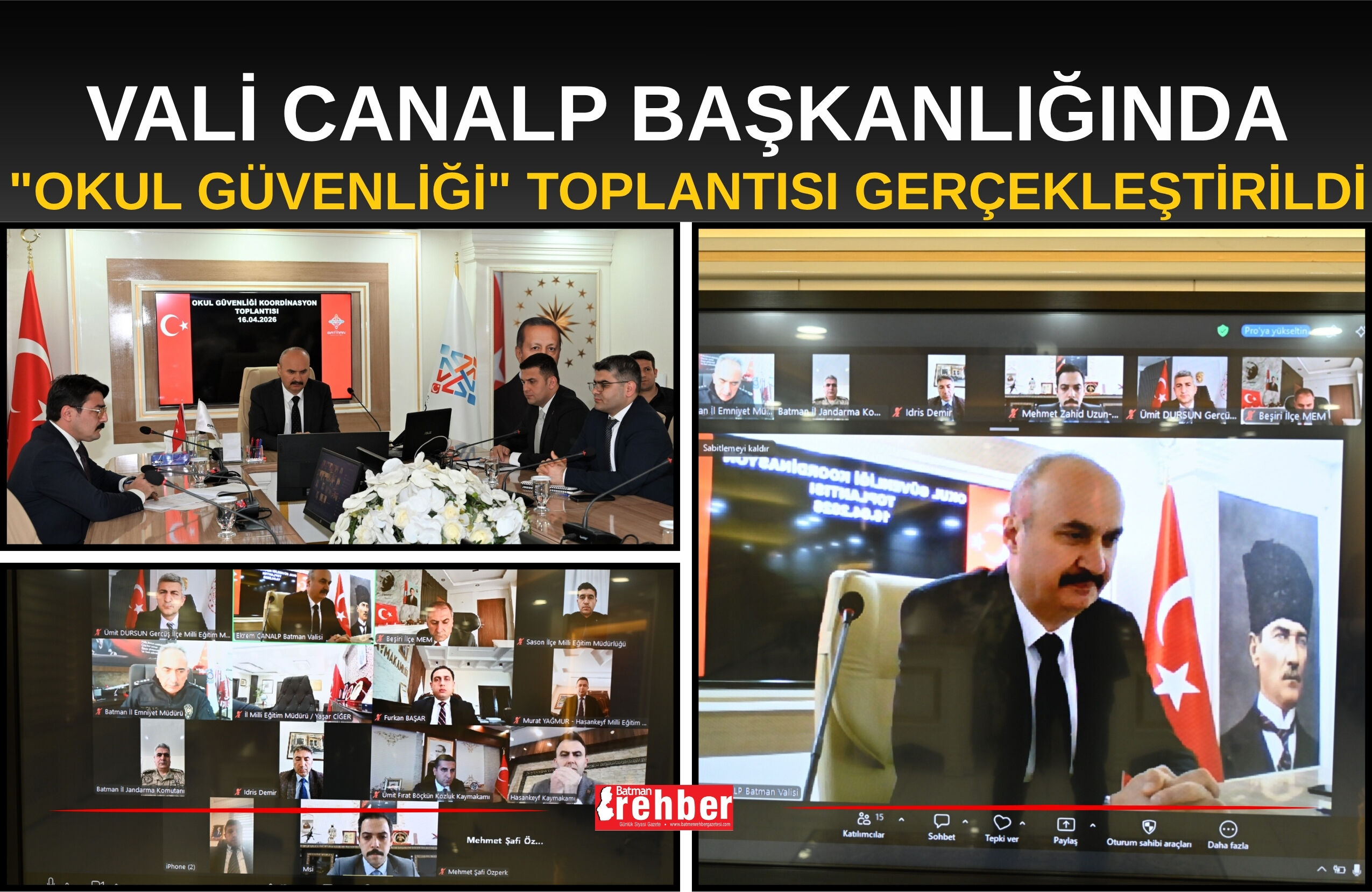 Vali Canalp Başkanlığında "Okul Güvenliği" Toplantısı Gerçekleştirildi