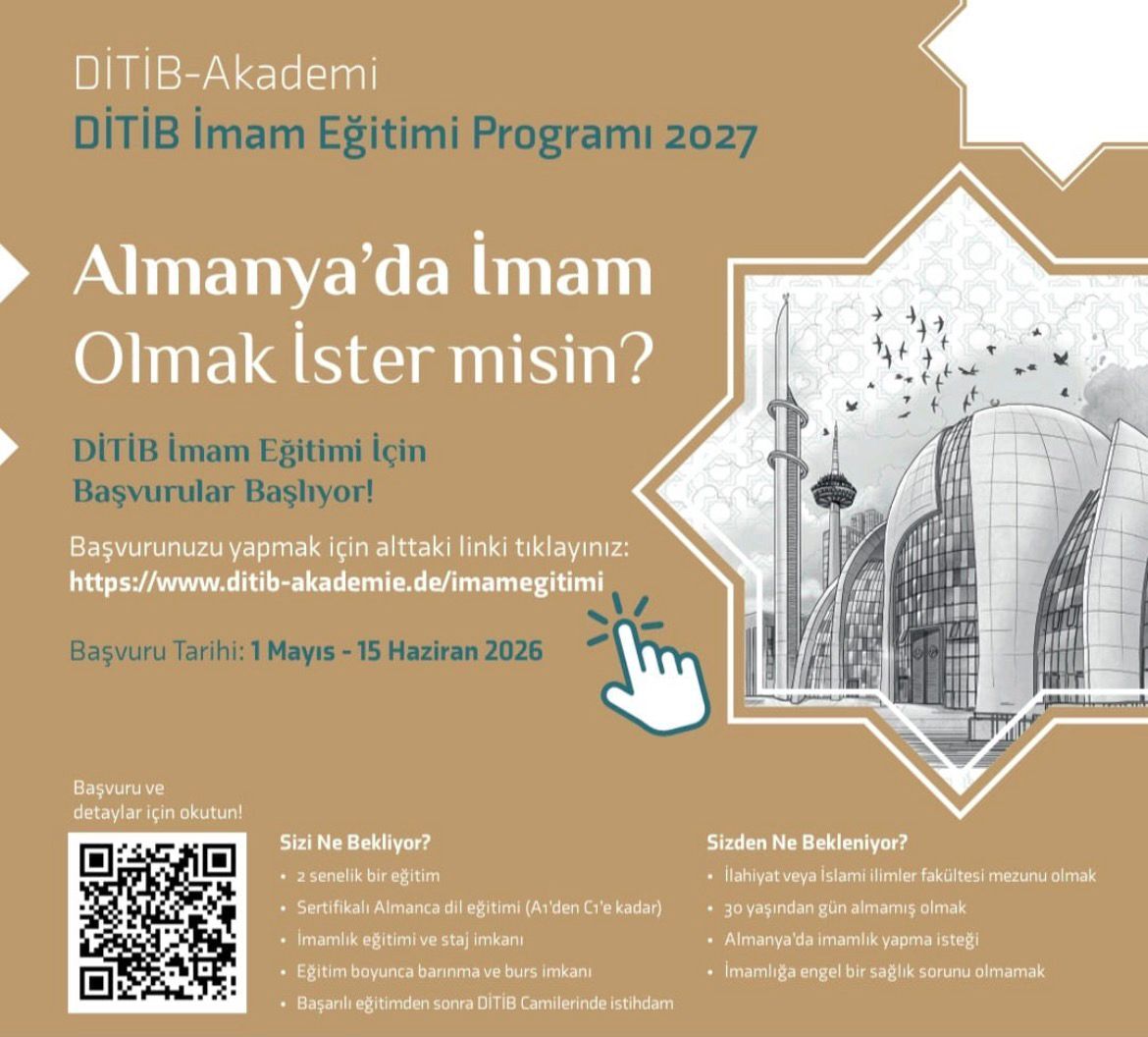 Almanya’da İmam Olma Fırsatı Di̇ti̇b 2027 Eğitim Programı Başvuruları Başladı (3)