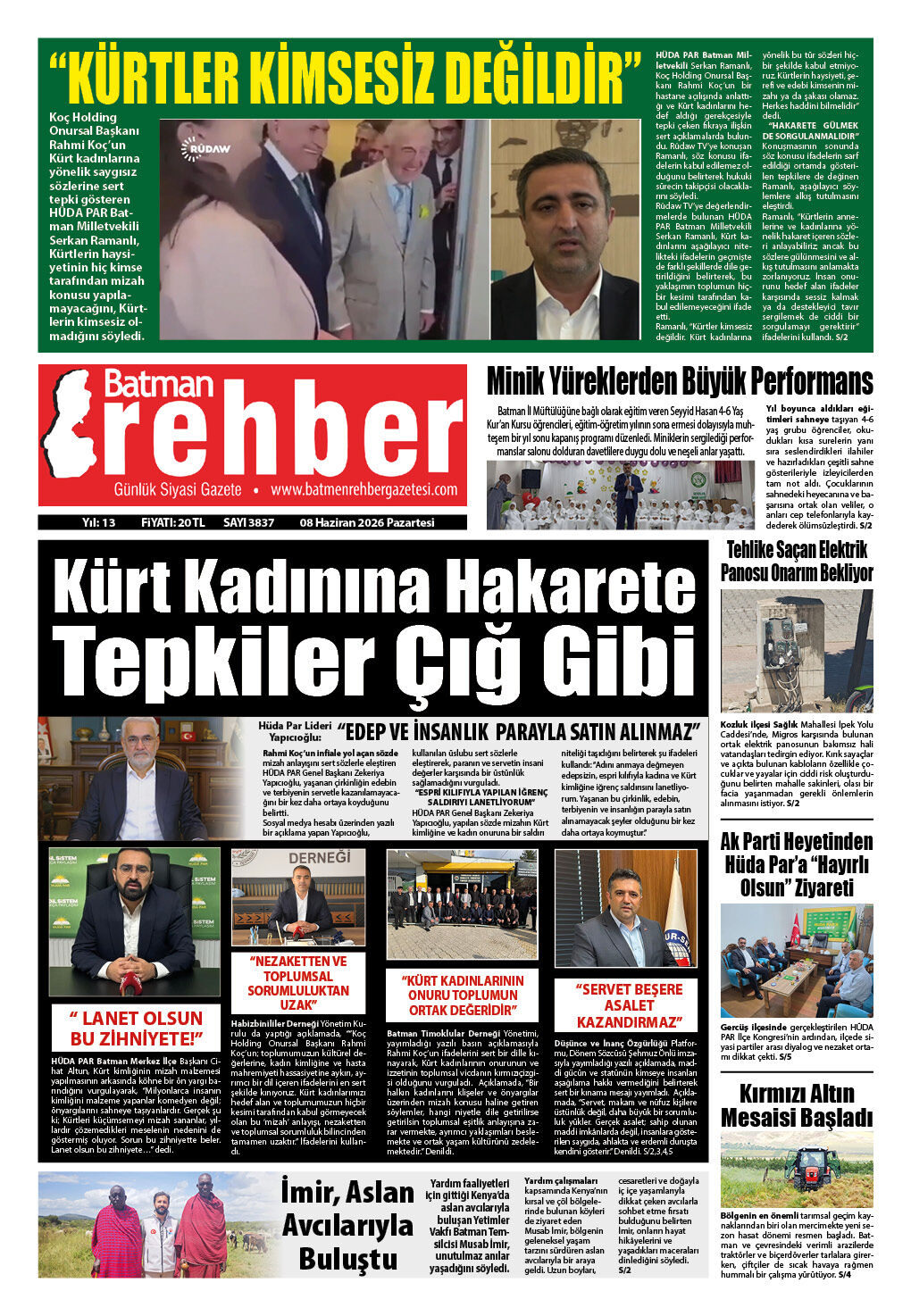 08.06.2026 Tarihli Manşetimiz
