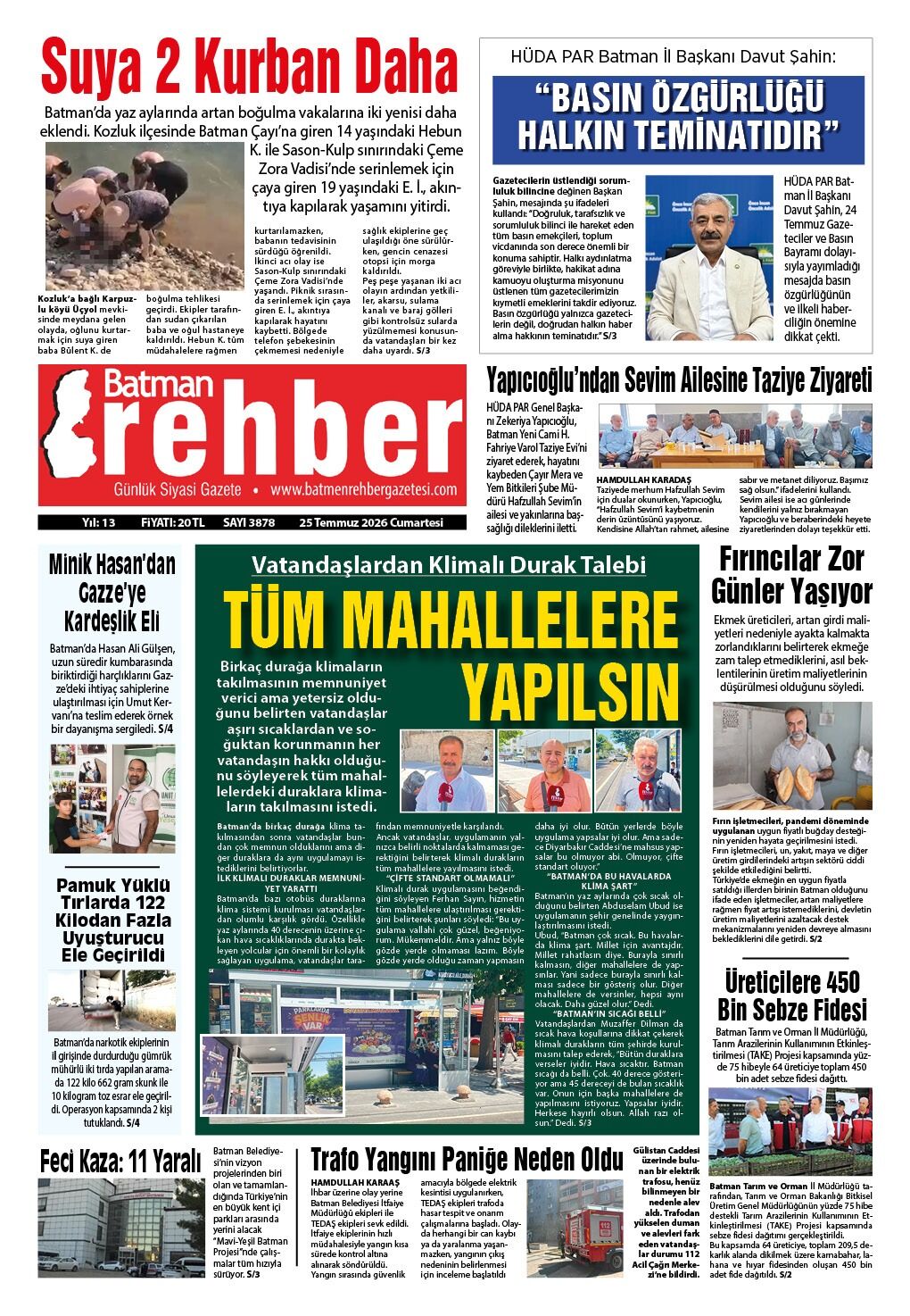 25 Temmuz 2026 Cumartesi