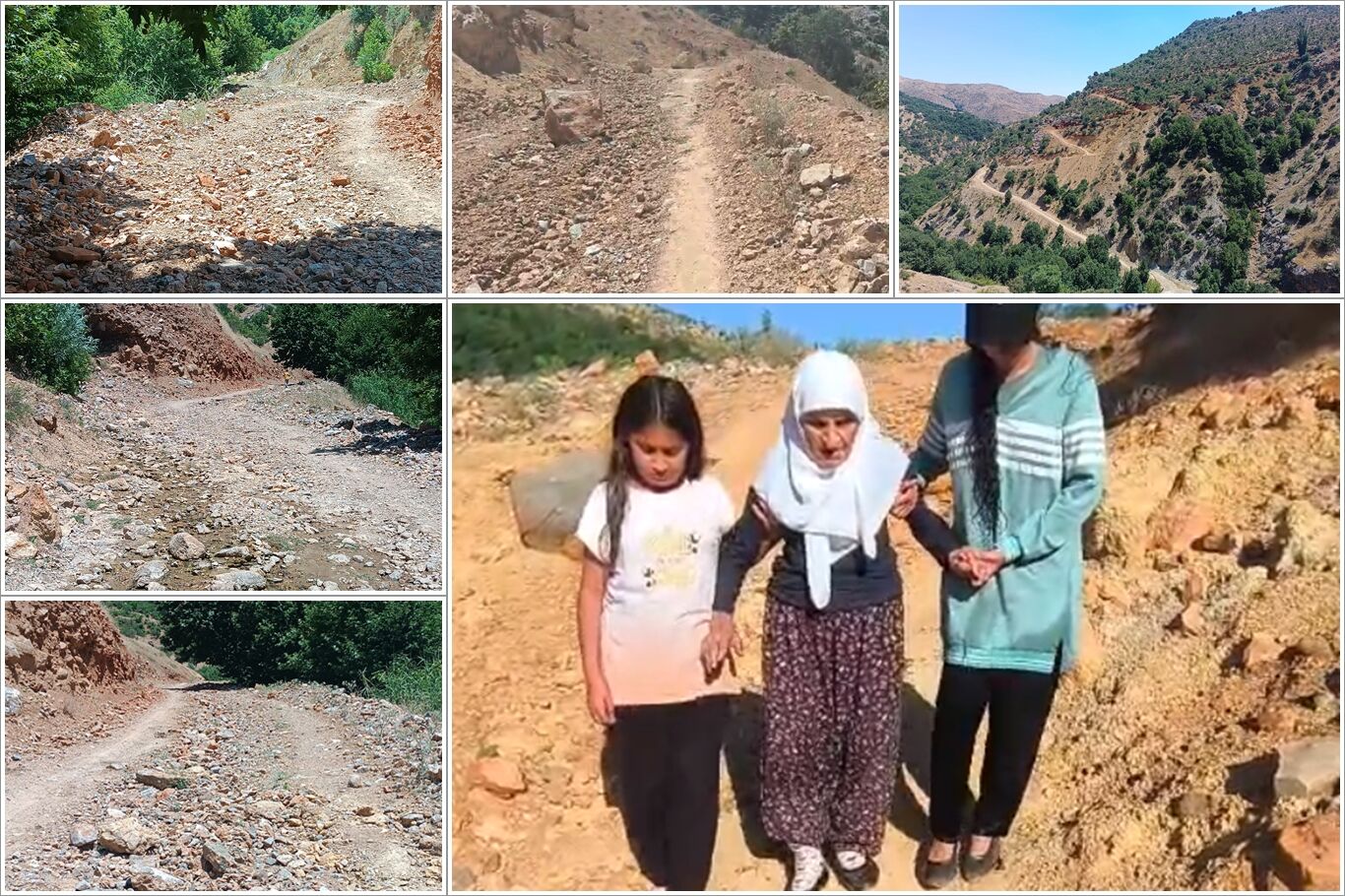Bozuk yol nedeniyle kilometrelerce yürümek zorunda kalıyorlar