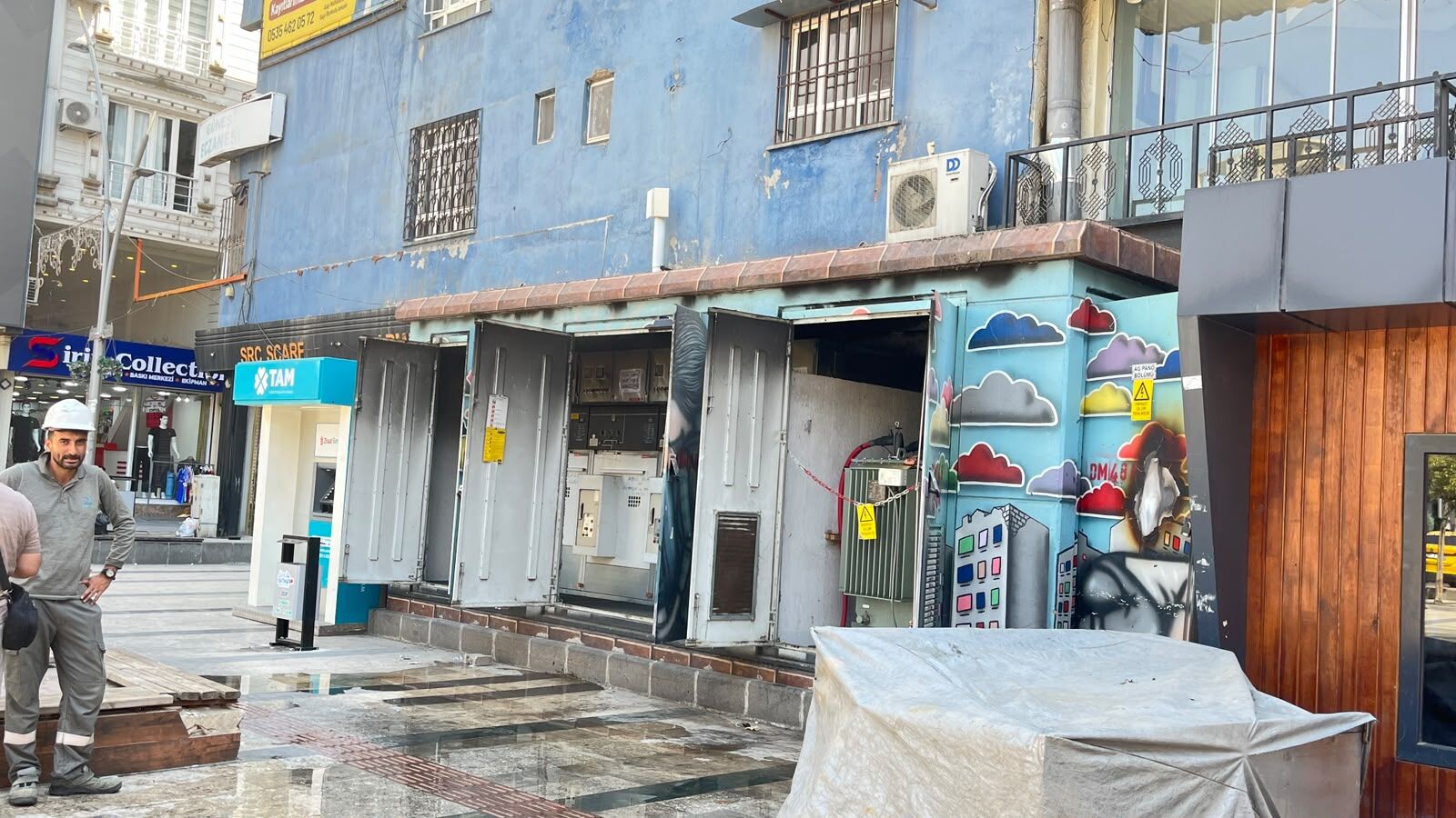 Gülistan Caddesi'nde Trafo Patladı, Elektrikler Kesildi (2)