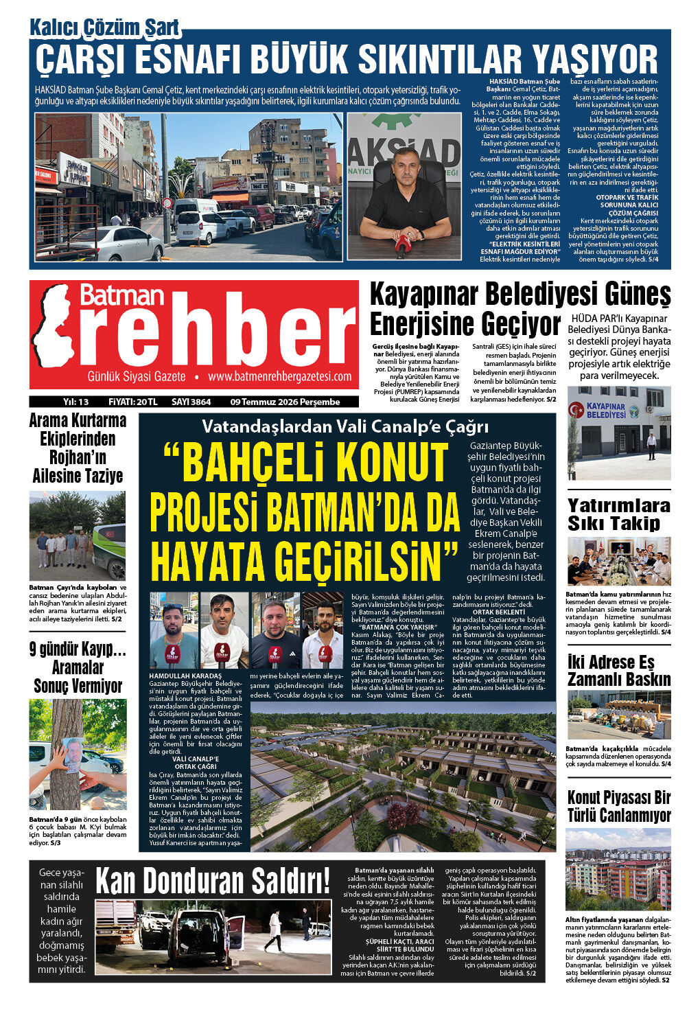 09.07.2026 Tarihli Manşetimiz