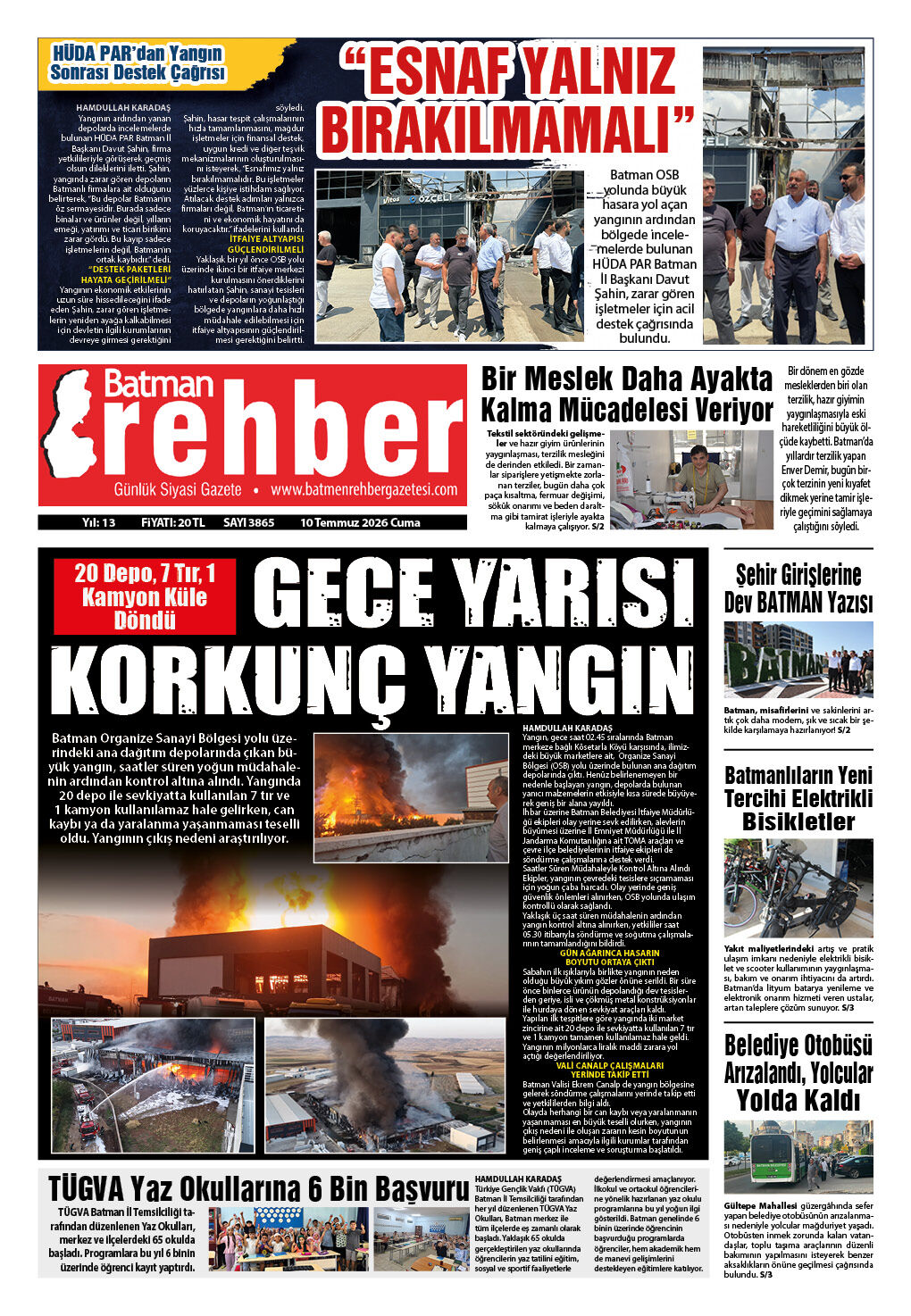 10.07.2026 Tarihli Manşetimiz