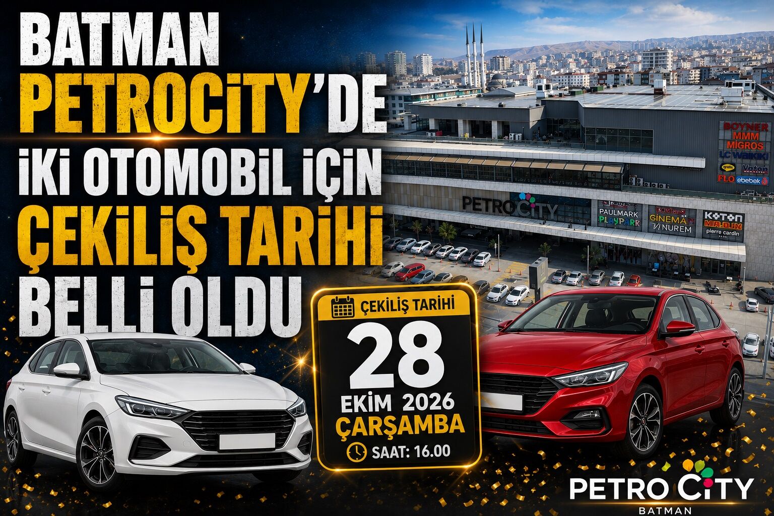 Batman PetrolCity’de İki Otomobil İçin Çekiliş Tarihi Belli Oldu