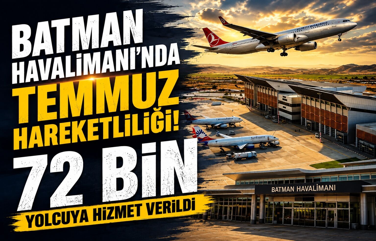 Batman Havalimanı’nda Temmuz Hareketliliği! 72 Bin Yolcuya Hizmet Verildi