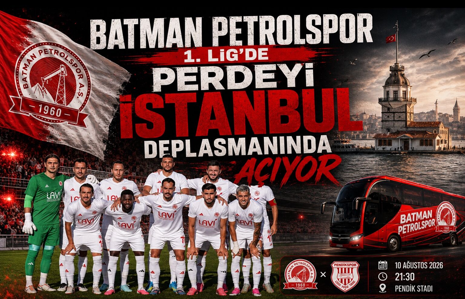 Batman Petrolspor 1. Lig’de Perdeyi İstanbul Deplasmanında Açıyor