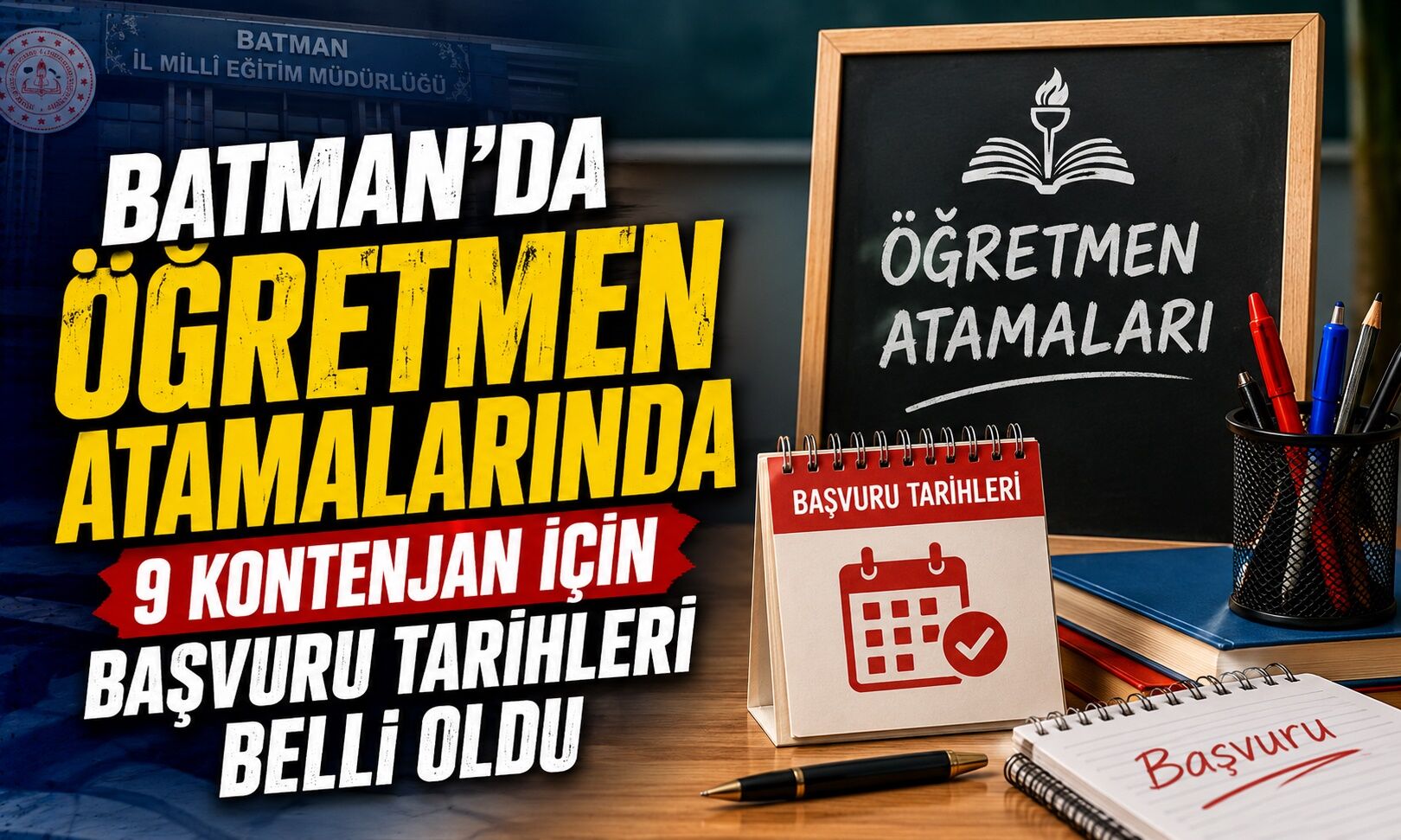 Batman’da Öğretmen Atamalarında 9 Kontenjan İçin Başvuru Tarihleri Belli Oldu