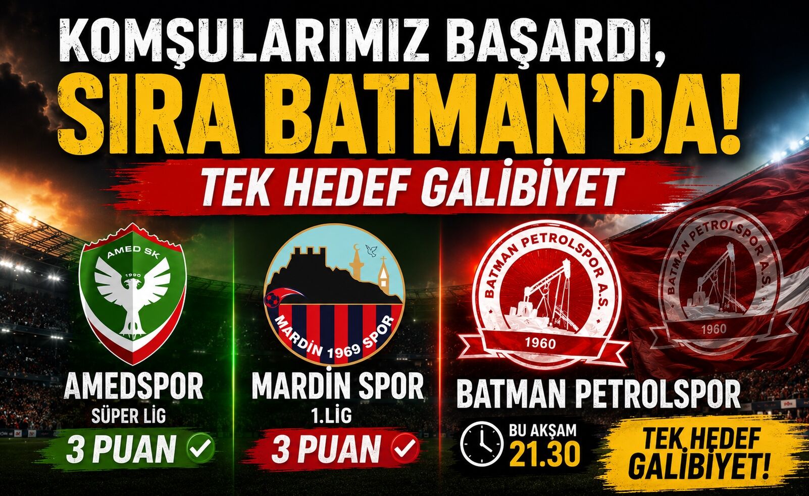 Komşularımız Başardı, Sıra Batman’da! Tek Hedef Galibiyet